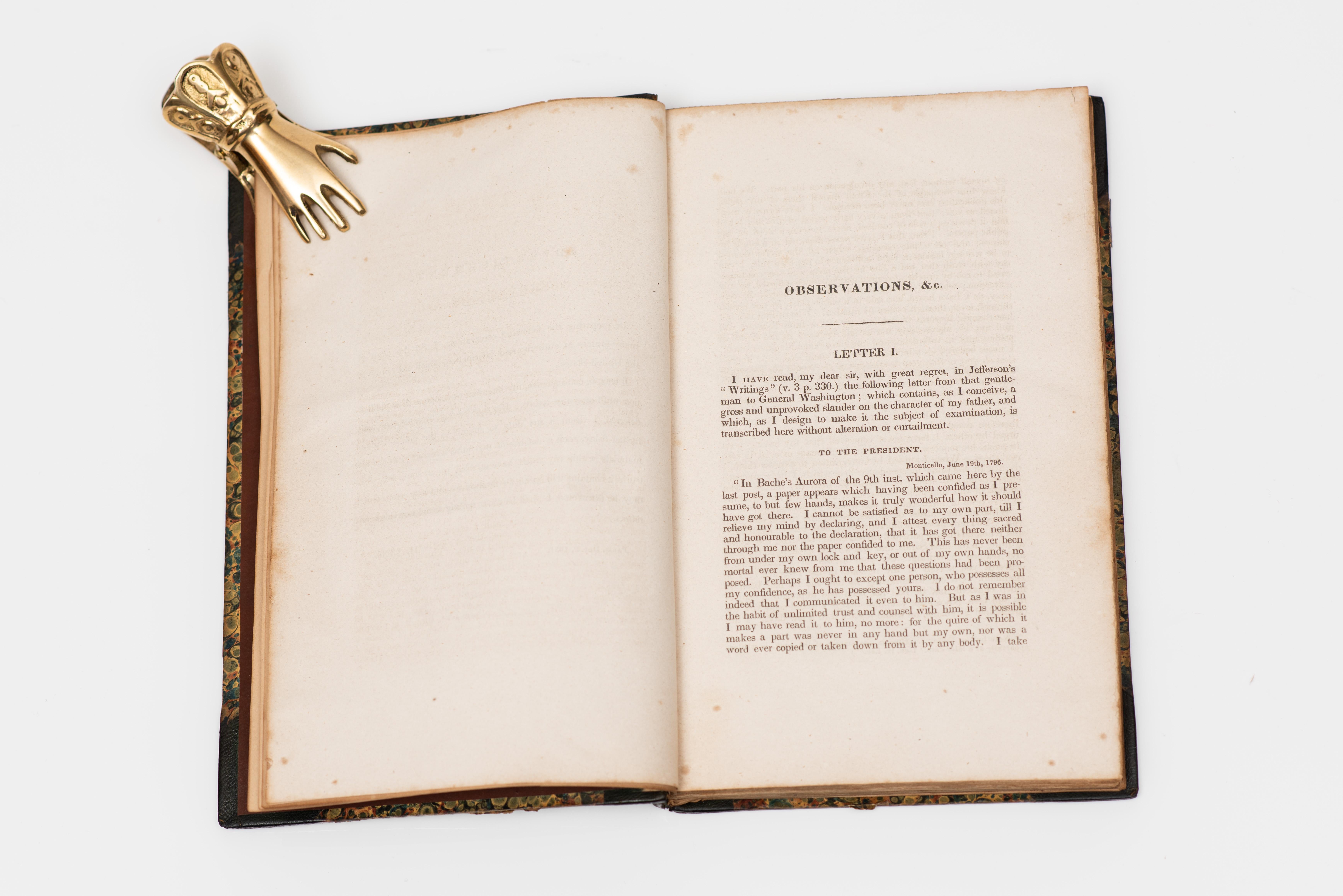 1 Volume. Le général Henry Lee. observations sur les écrits de Thomas Jefferson Bon état - En vente à New York, NY