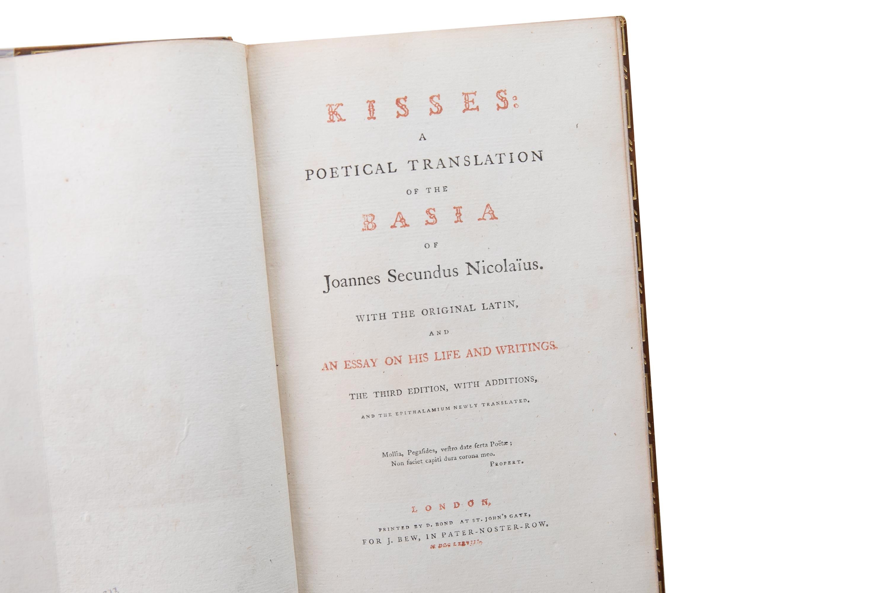 English 1 Volume. Johannes Secundus, The Kisses.