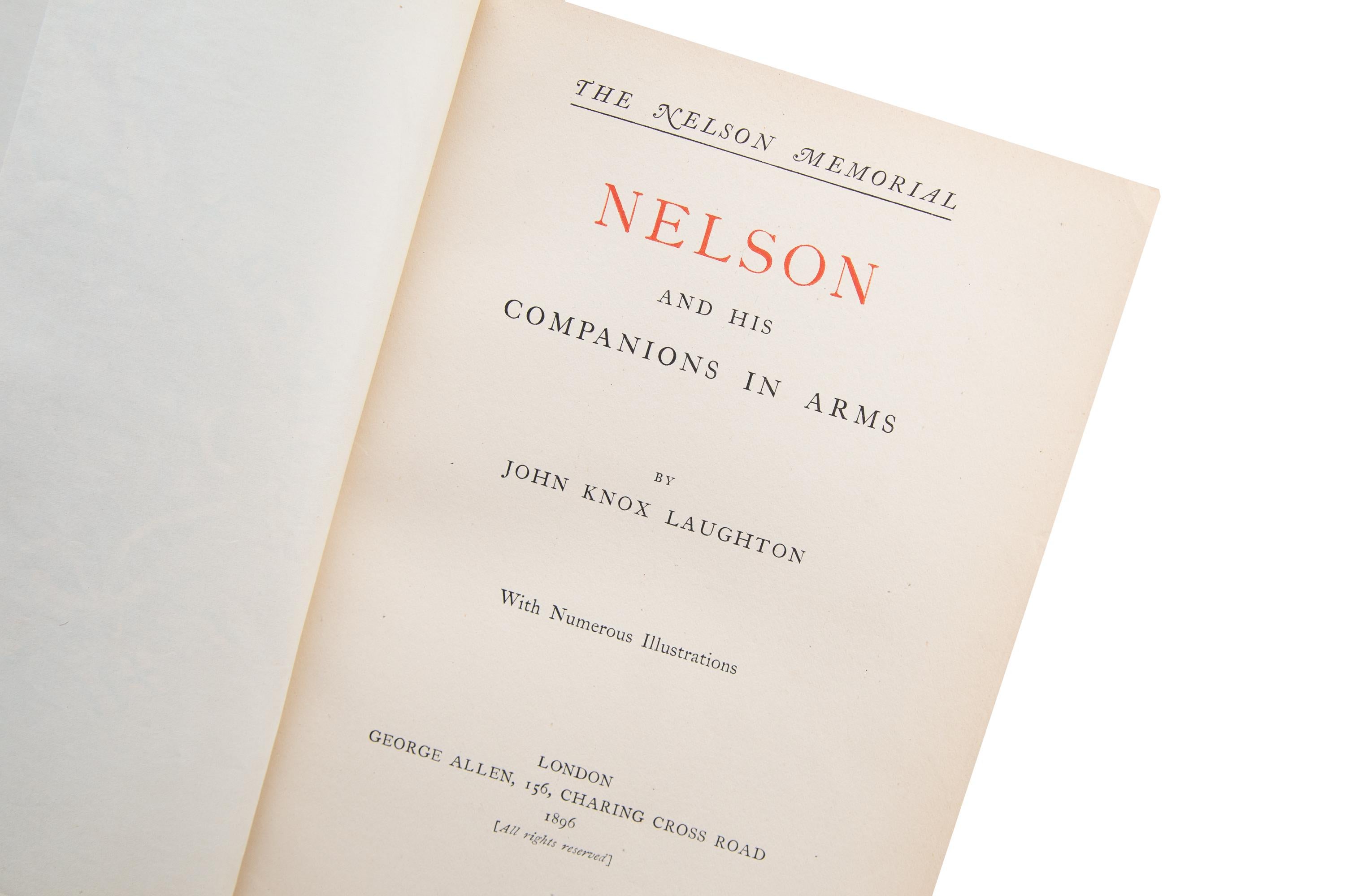English 1 Volume, John Knox Laughton, Nelson and His Companions in Arms For Sale