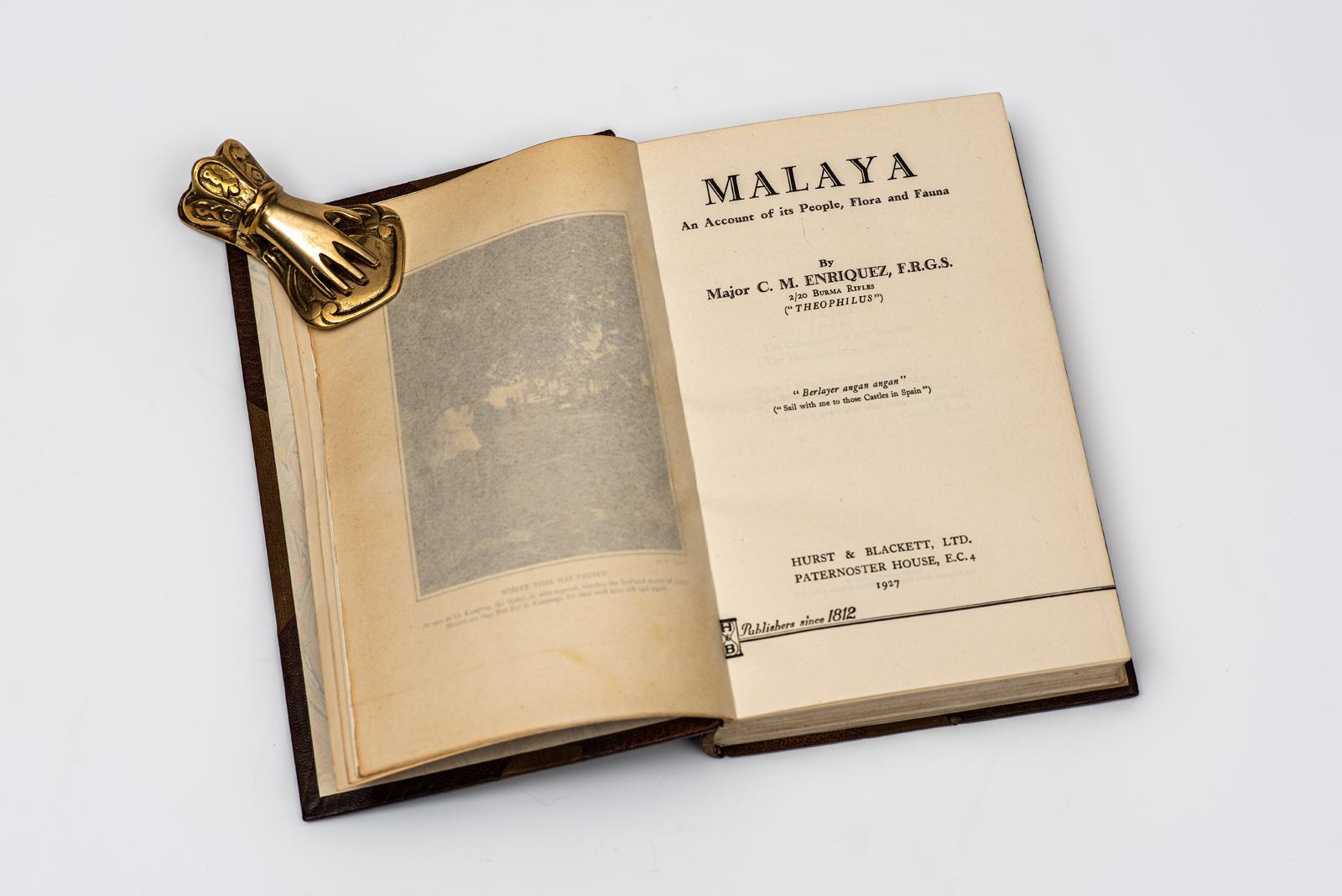 1 Volume. Major C.M. Enriquez, Malaya. In Good Condition In New York, NY