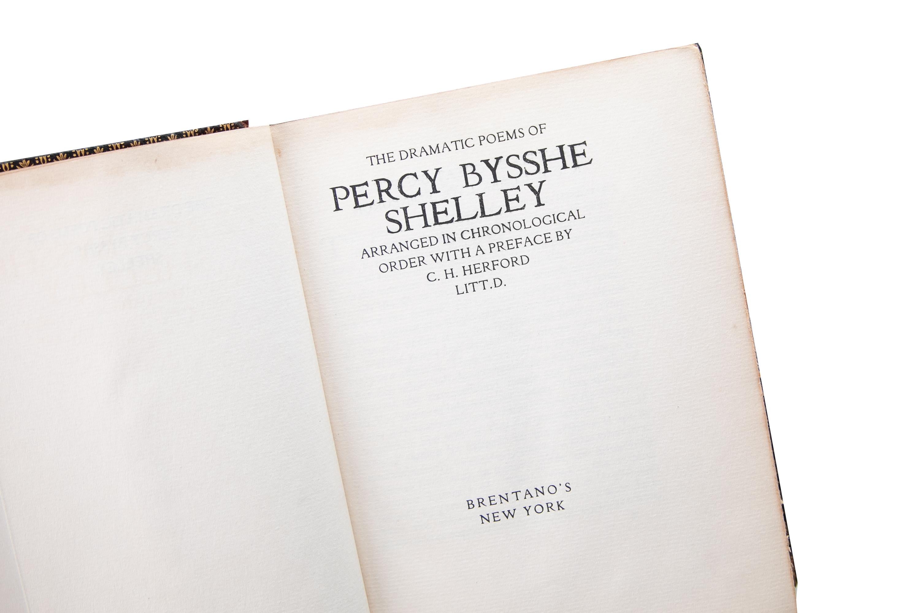 American 1 Volume. Percy Bysshe Shelley, Dramatic Poems. For Sale