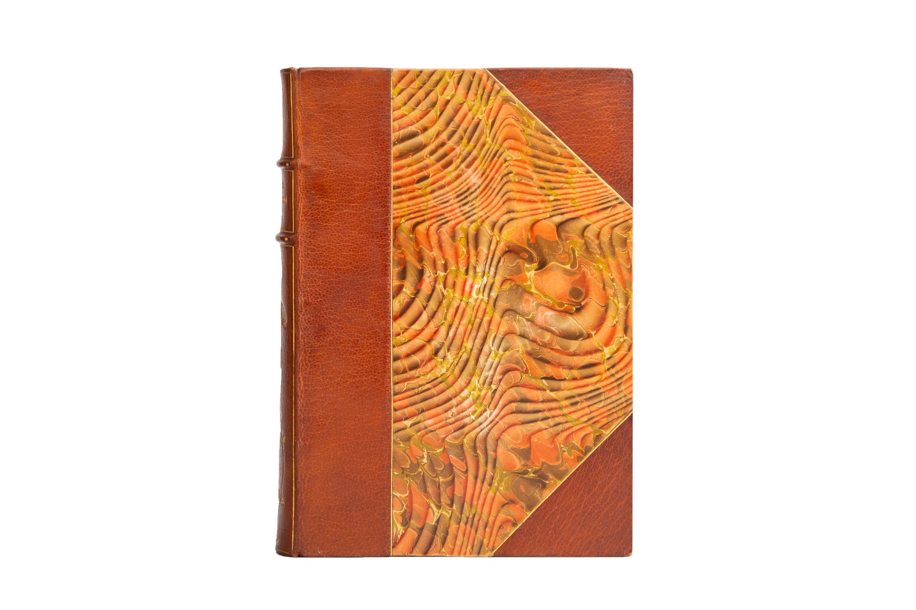 1 Volume. Prof. Pasquale Villari, The Life and Times of Niccolò Machiavelli. Popular edition. Bound in 3/4 brown morocco and marbled boards. Raised band spine with floral detail and titles in gilt. Top edge gilt with marbled endpapers. Translated by