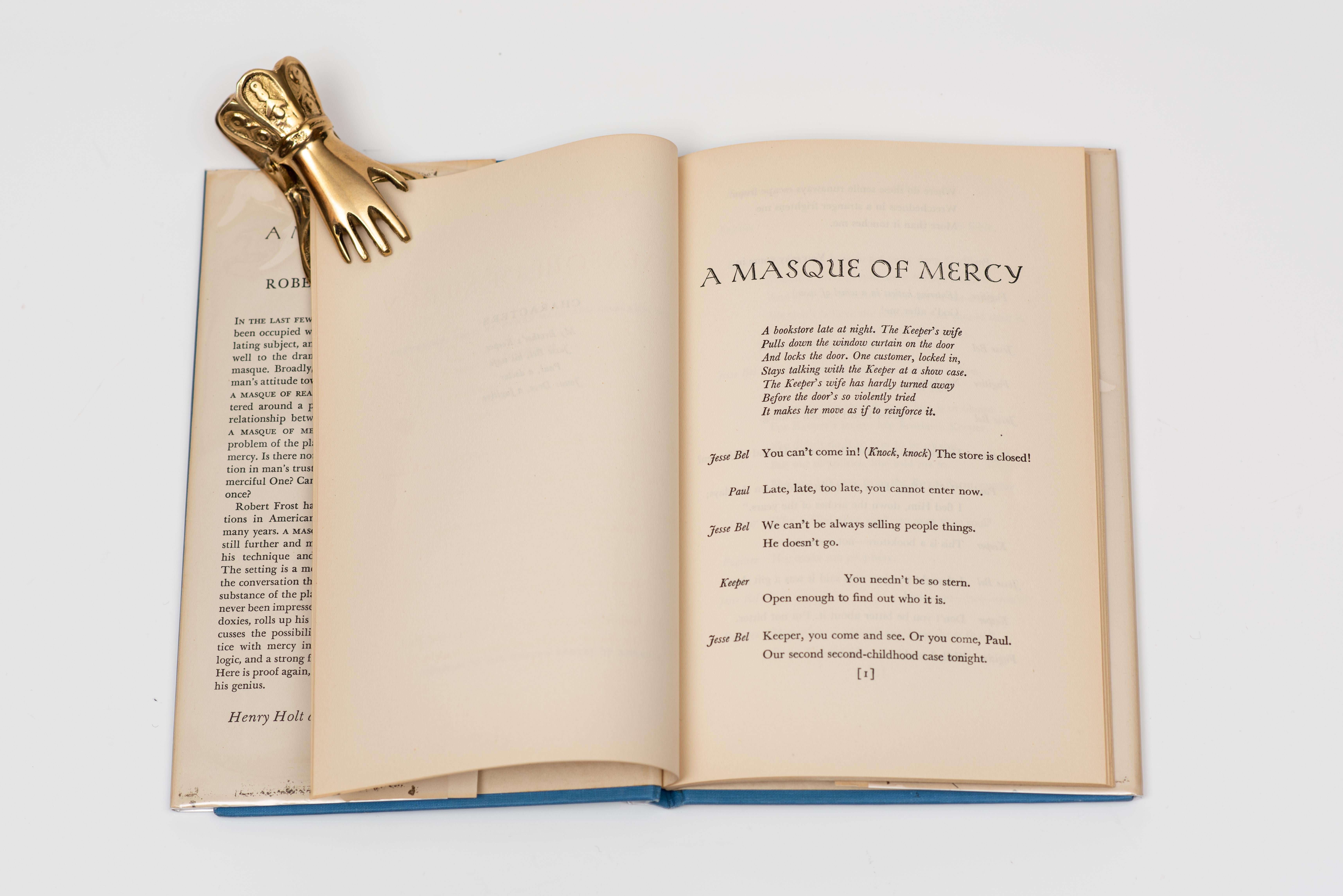 Américain 1 Volume. Robert Frost, The Masque of Mercy. en vente