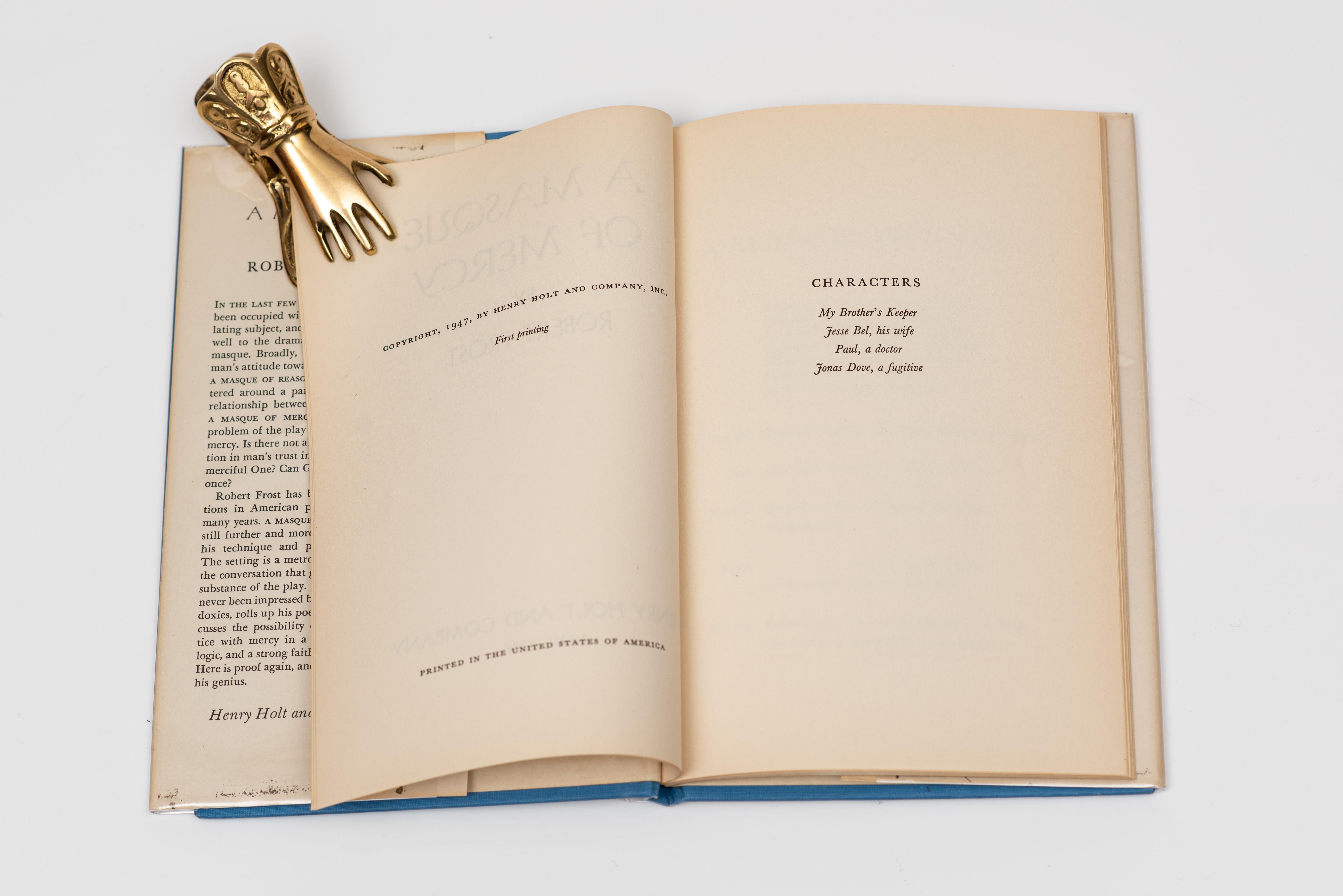 1 Volume. Robert Frost, The Masque of Mercy. Bon état - En vente à New York, NY
