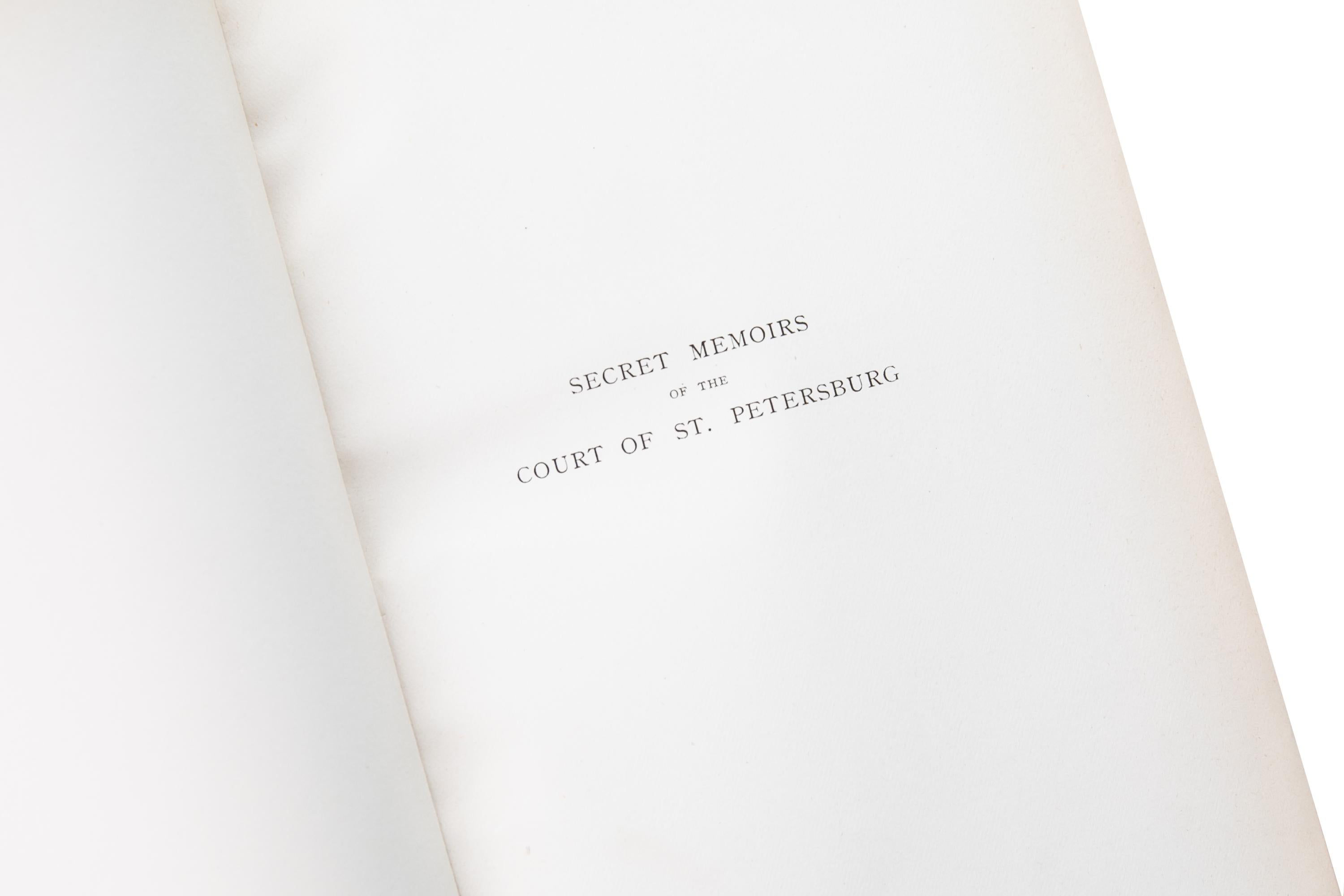 19th Century 1 Volume. The Court of St. Petersburg, Secret Memoirs. For Sale
