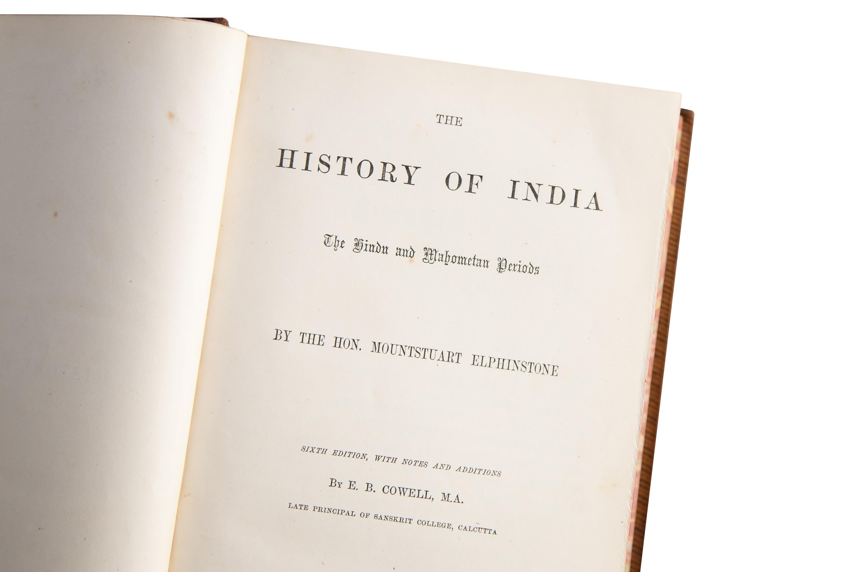 English 1 Volume, the Hon. Mountstewart Elphinstone, the History of India