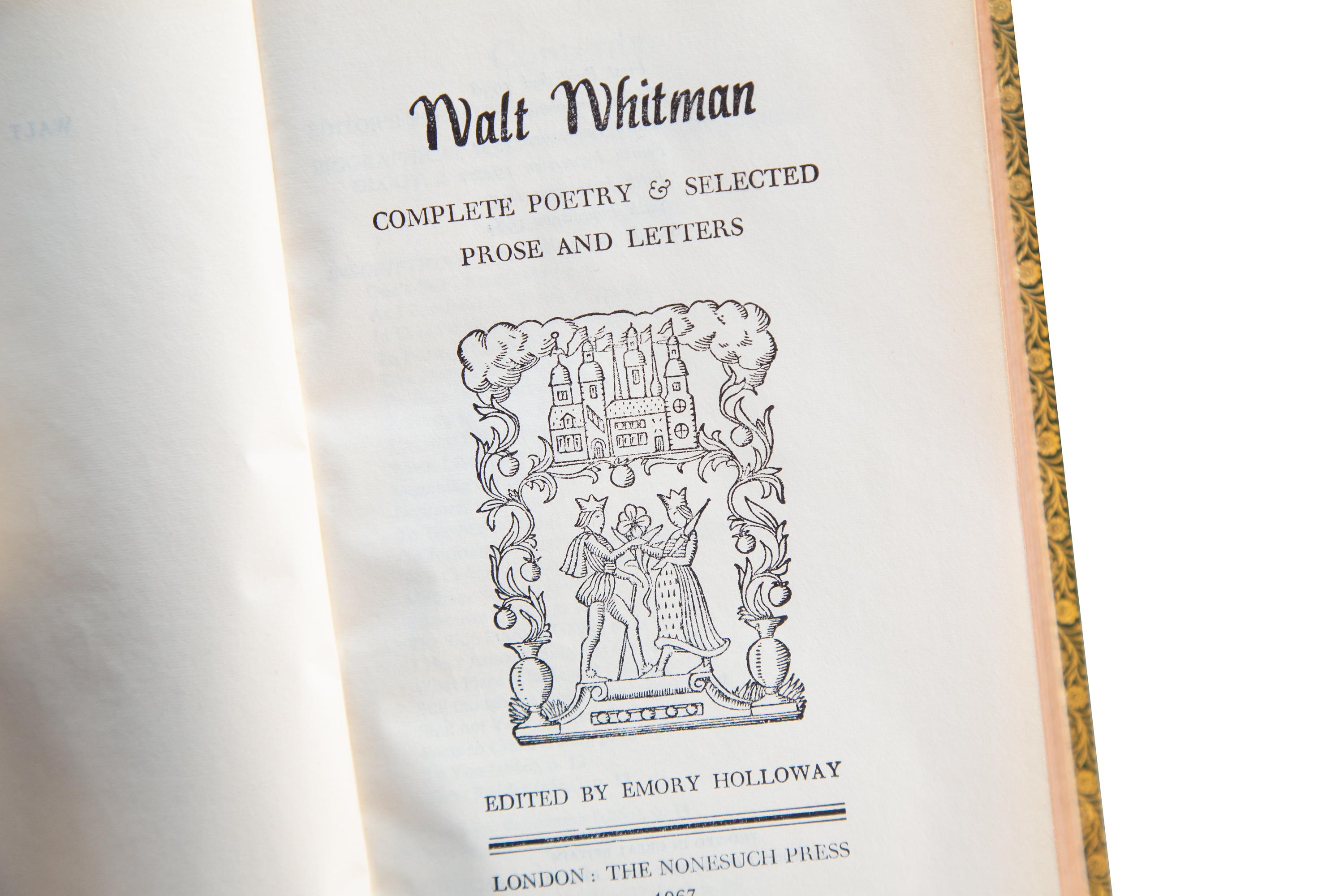 1 Volume, Walt Whitman, the Works In Good Condition In New York, NY