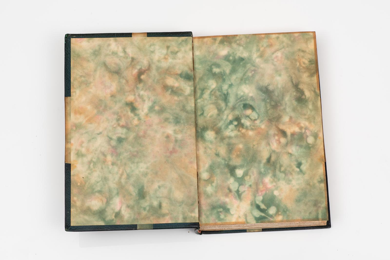 1 Volume. William Shakespeare, Antony & Cleopatra. Illustrations by Paul Avril. Salon edition, limited to 550 copies of which this is 51. Bound in 3/4 green morocco with marbled boards. Gilt tooling on covers and raised band spines with red inlays.
