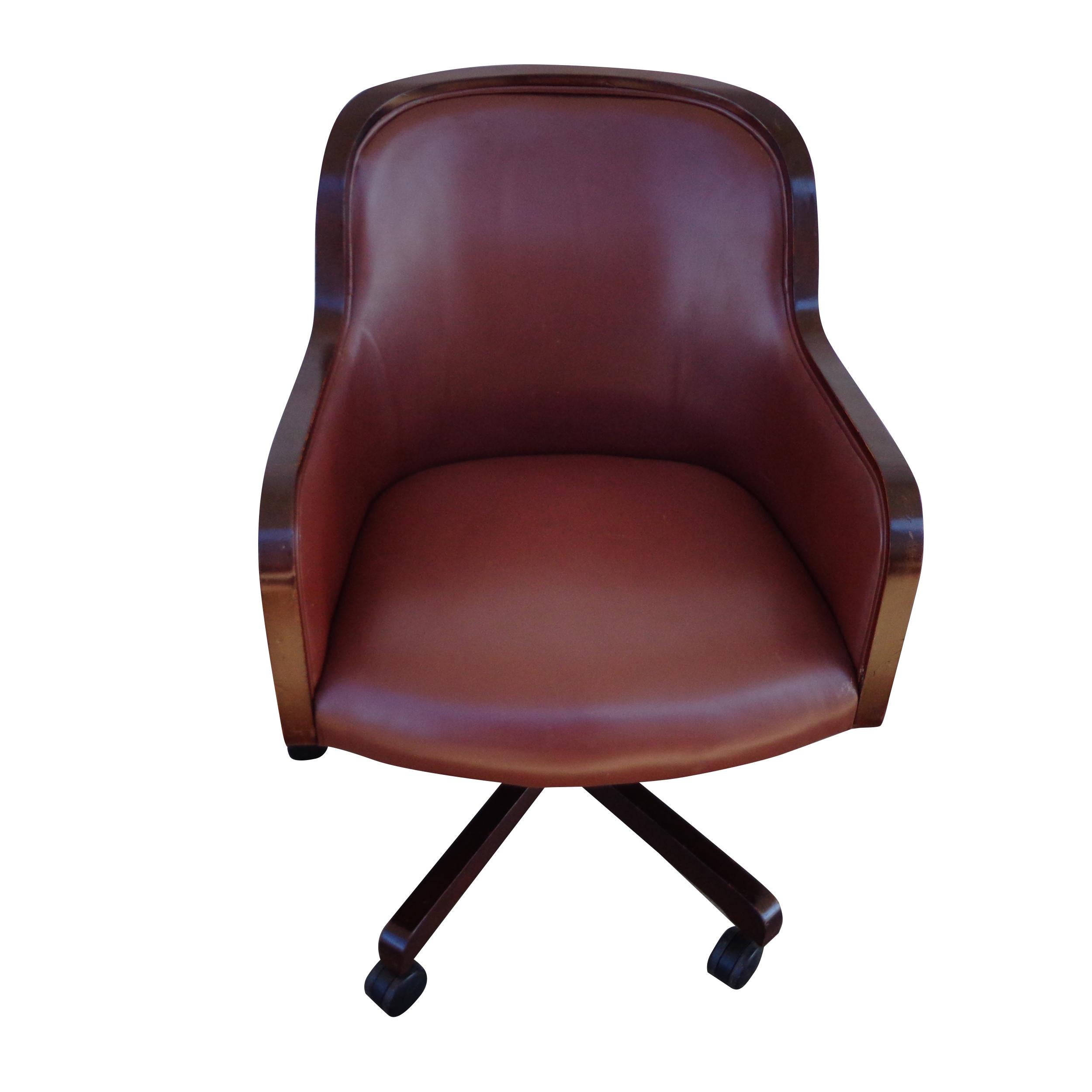 Late 20th Century 1 Ward Bennett for Brickel and Associates Leather Desk Chair For Sale