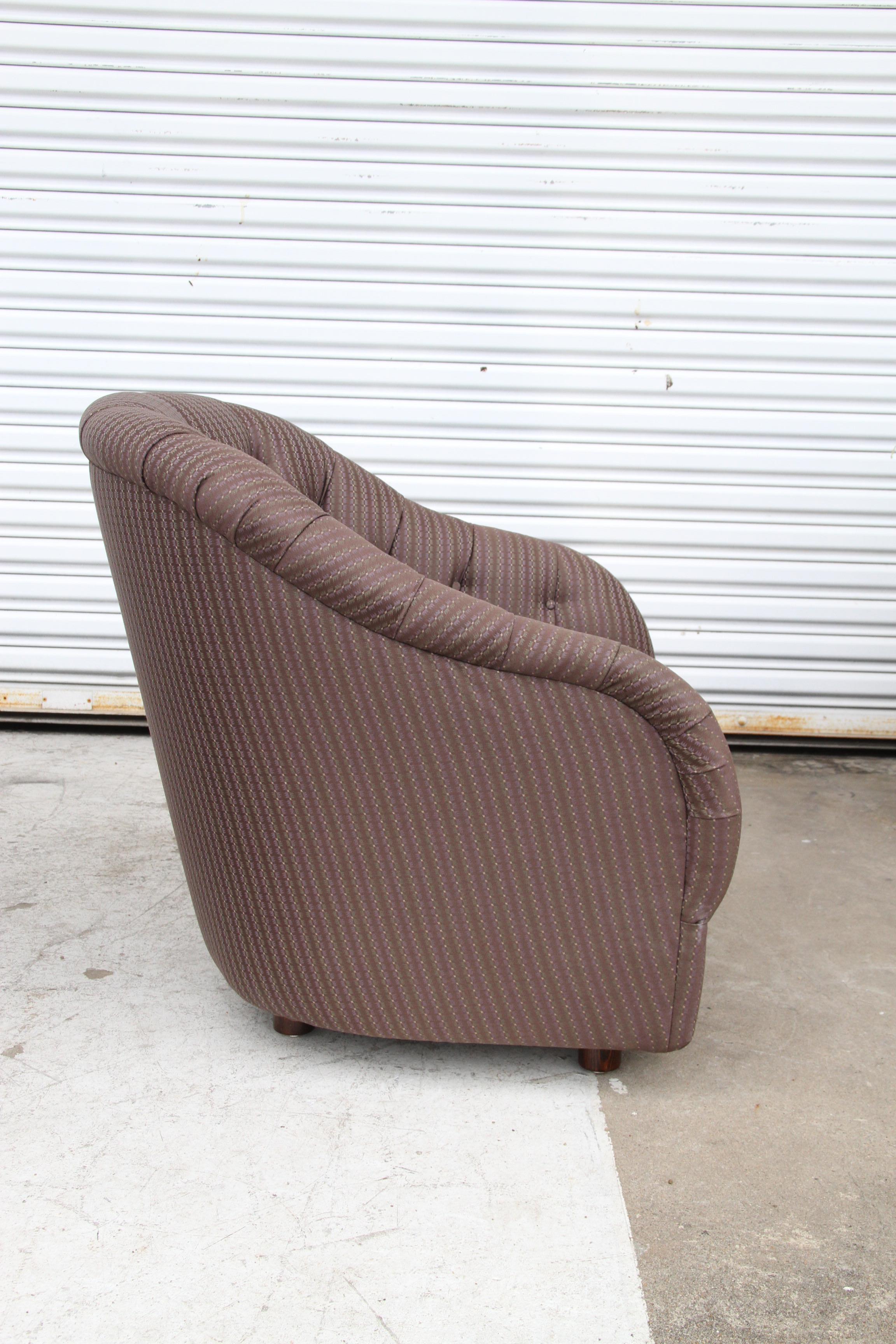 Mid-Century Modern 1 Ward Bennett Tufted Lounge Chair For Sale