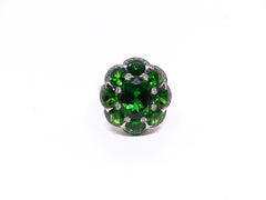 LEYSER 18k White Gold Chrome Tourmaline Tsavorite Diamond Ring