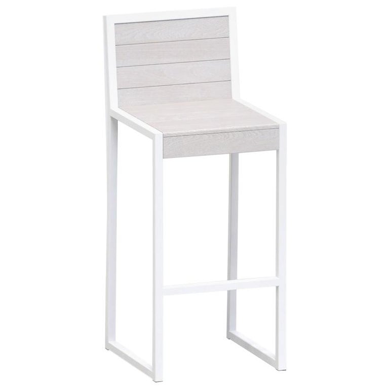 1 x 1 Bar Stool, White Washed Ash IN STOCK For Sale at 1stDibs