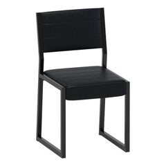 1 x 1 Upholstered Chair, Black Leather