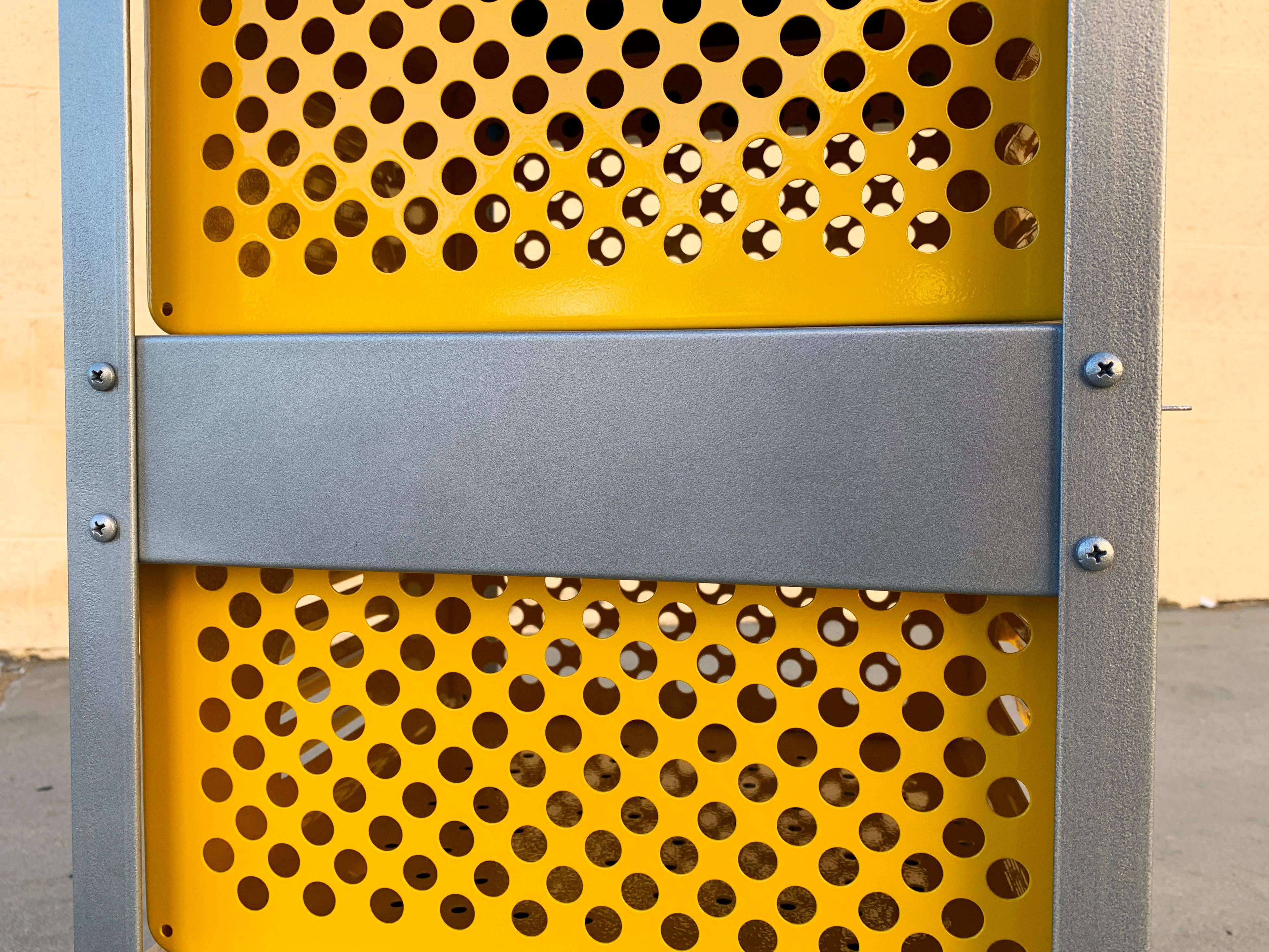 Mid-Century Modern 1 x 2 Locker Basket Unit in Yellow Ochre, Newly Fabricated to Order For Sale