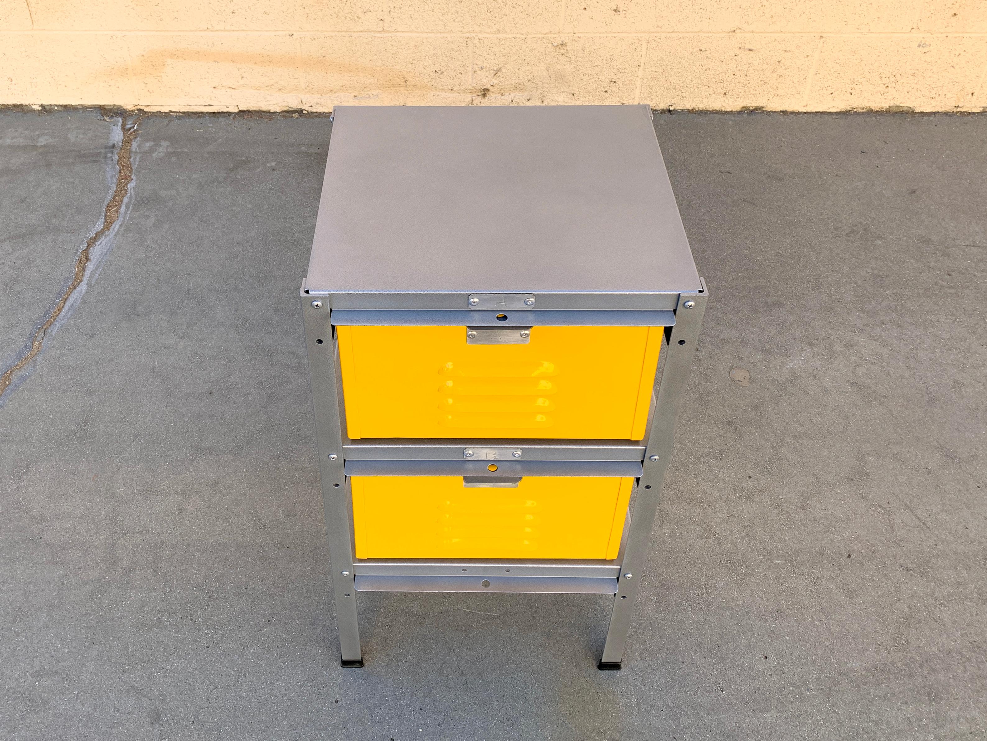 Powder-Coated 1 x 2 Locker Basket Unit in Yellow Ochre, Newly Fabricated to Order For Sale