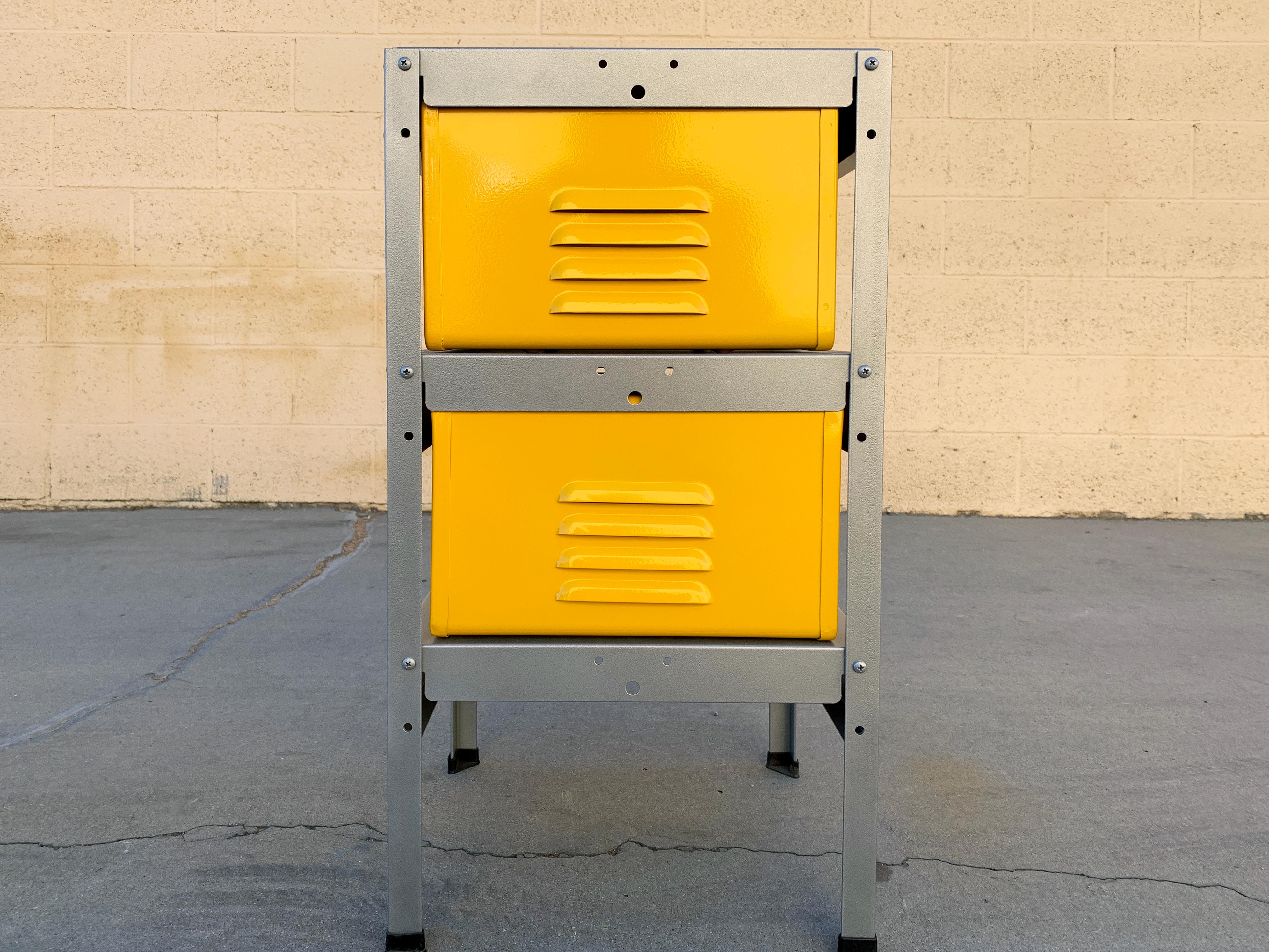 1 x 2 Locker Basket Unit in Yellow Ochre, Newly Fabricated to Order In New Condition For Sale In Alhambra, CA
