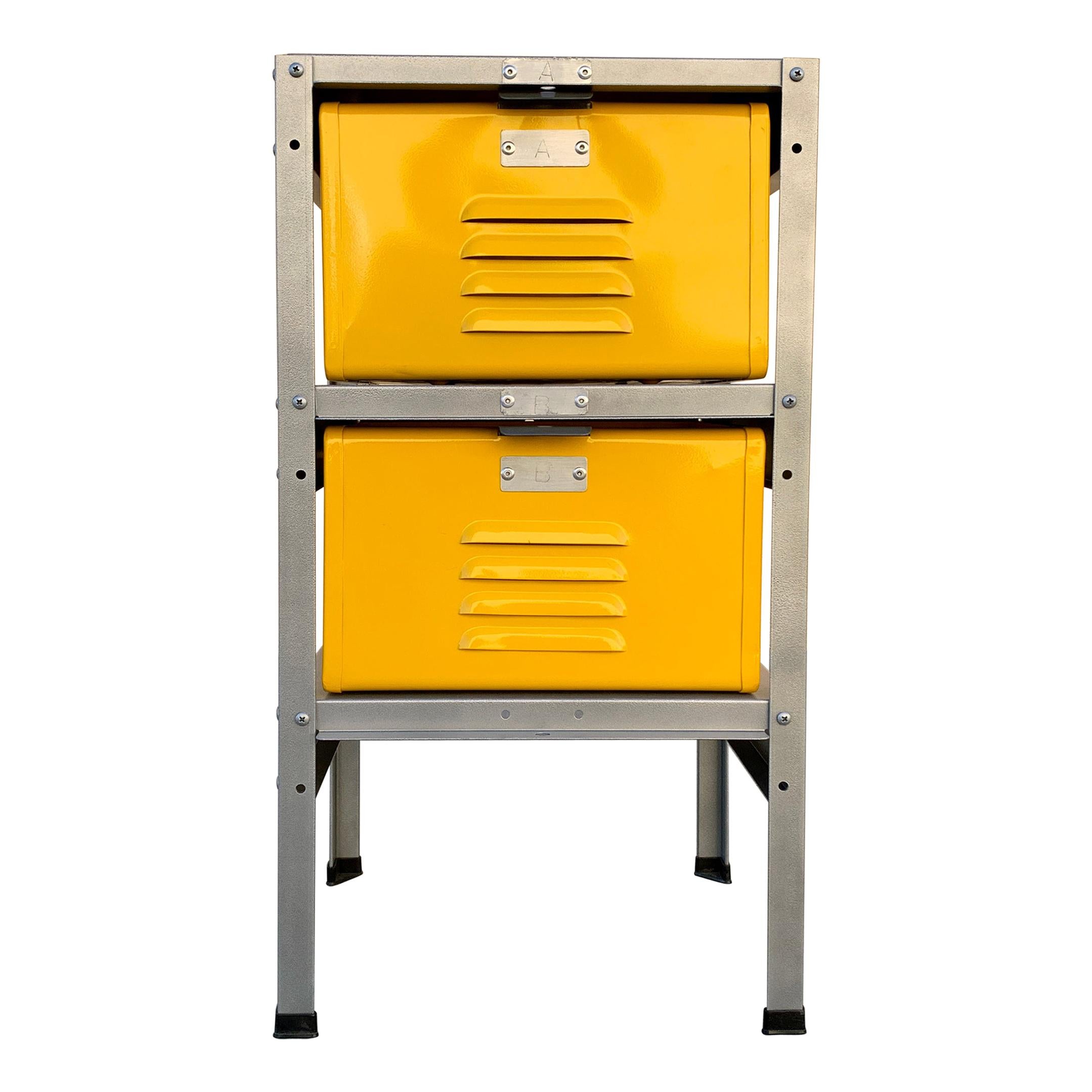1 x 2 Locker Basket Unit in Yellow Ochre, Newly Fabricated to Order For Sale