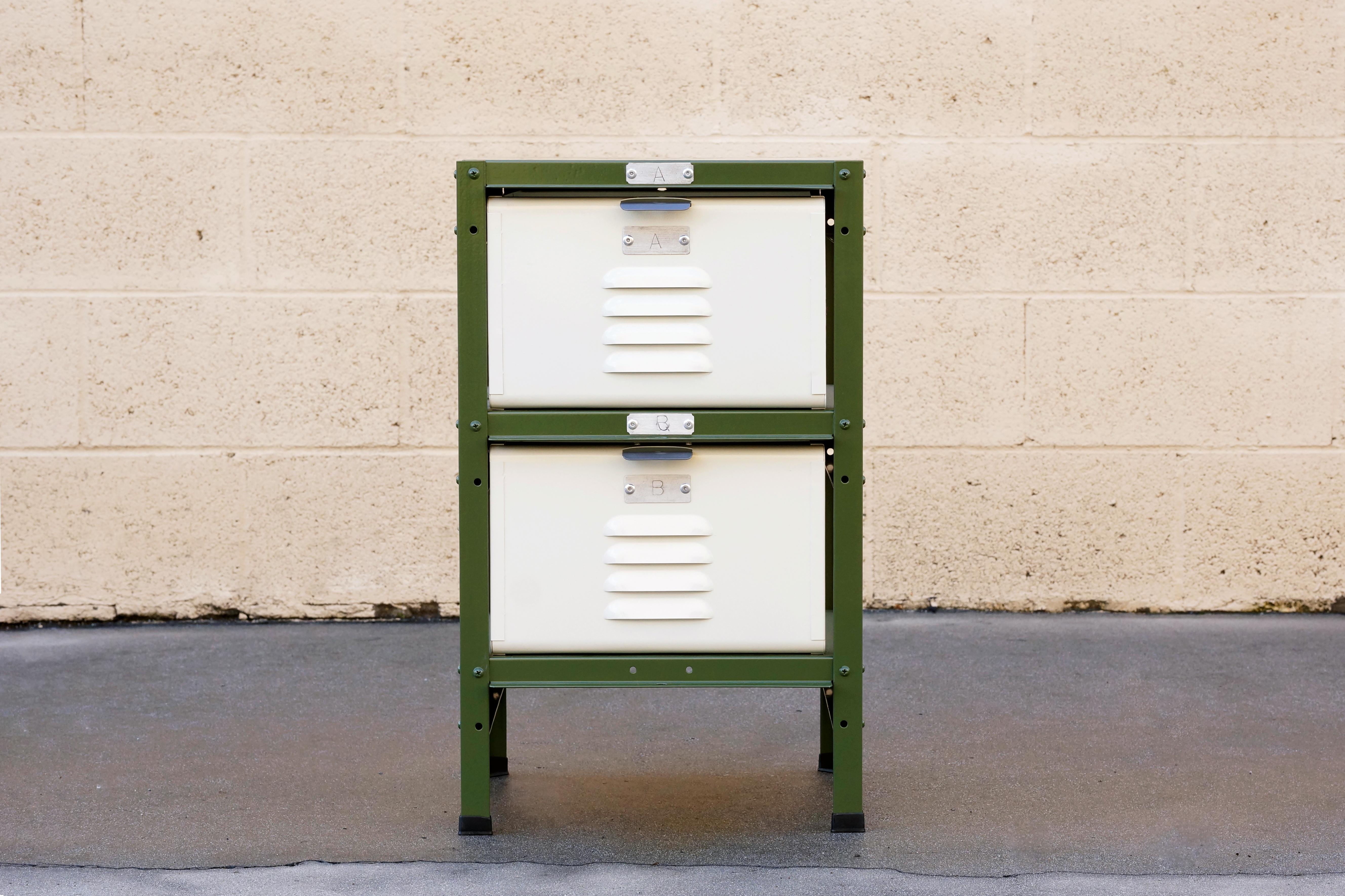 Mid-Century Modern 1 x 2 Locker Basket Unit, Vintage Inspired and Newly Fabricated to Order For Sale