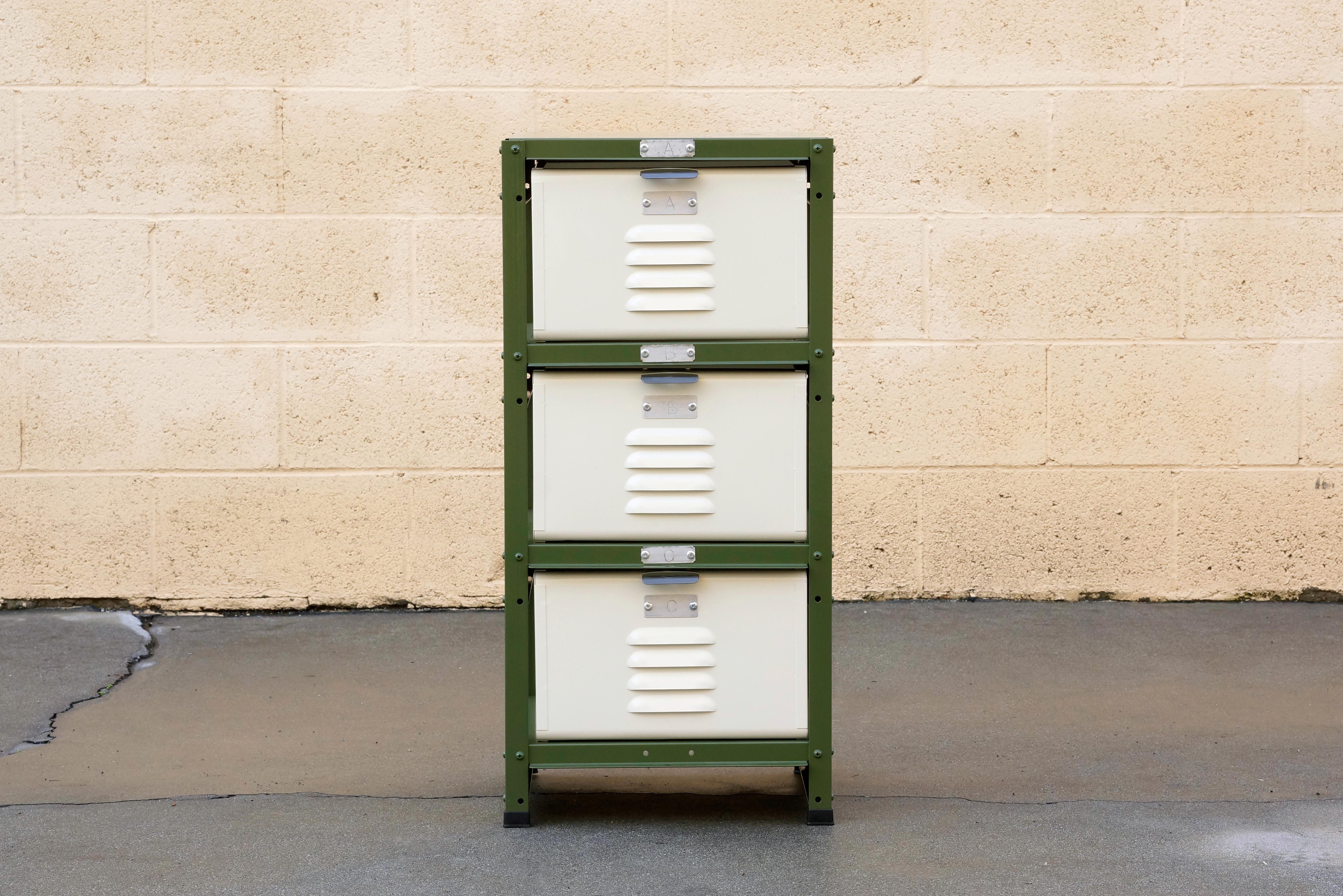Mid-Century Modern 1 x 3 Locker Basket Unit, Vintage Inspired and Newly Fabricated to Order For Sale
