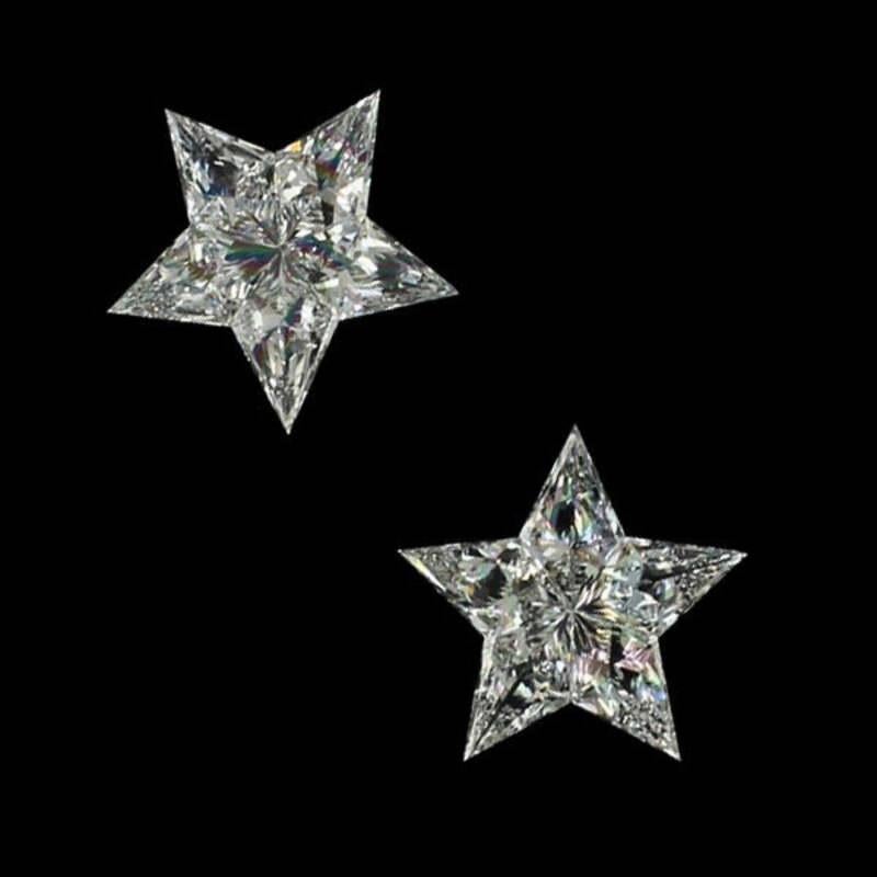 Mixed Cut 10/0.59 Carat Star Shape G Color Vvs2 Clarity Diamond For Sale