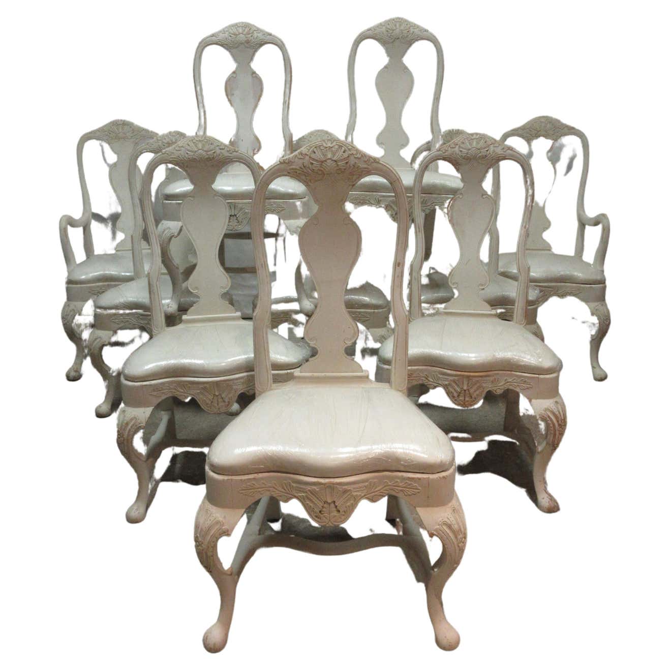 Rococ Chair 10-100% Original Painted Swedish Rococo Chairs For Sale at 1stDibs
