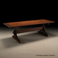 10-12 Seater Folk Trestle Table oak pine 244 cm (8 ft) long; 87 cm (34 in) wide