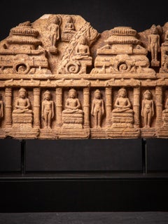 10-12th century Special antique sandstone lintel depiciting Jain Tirthankas