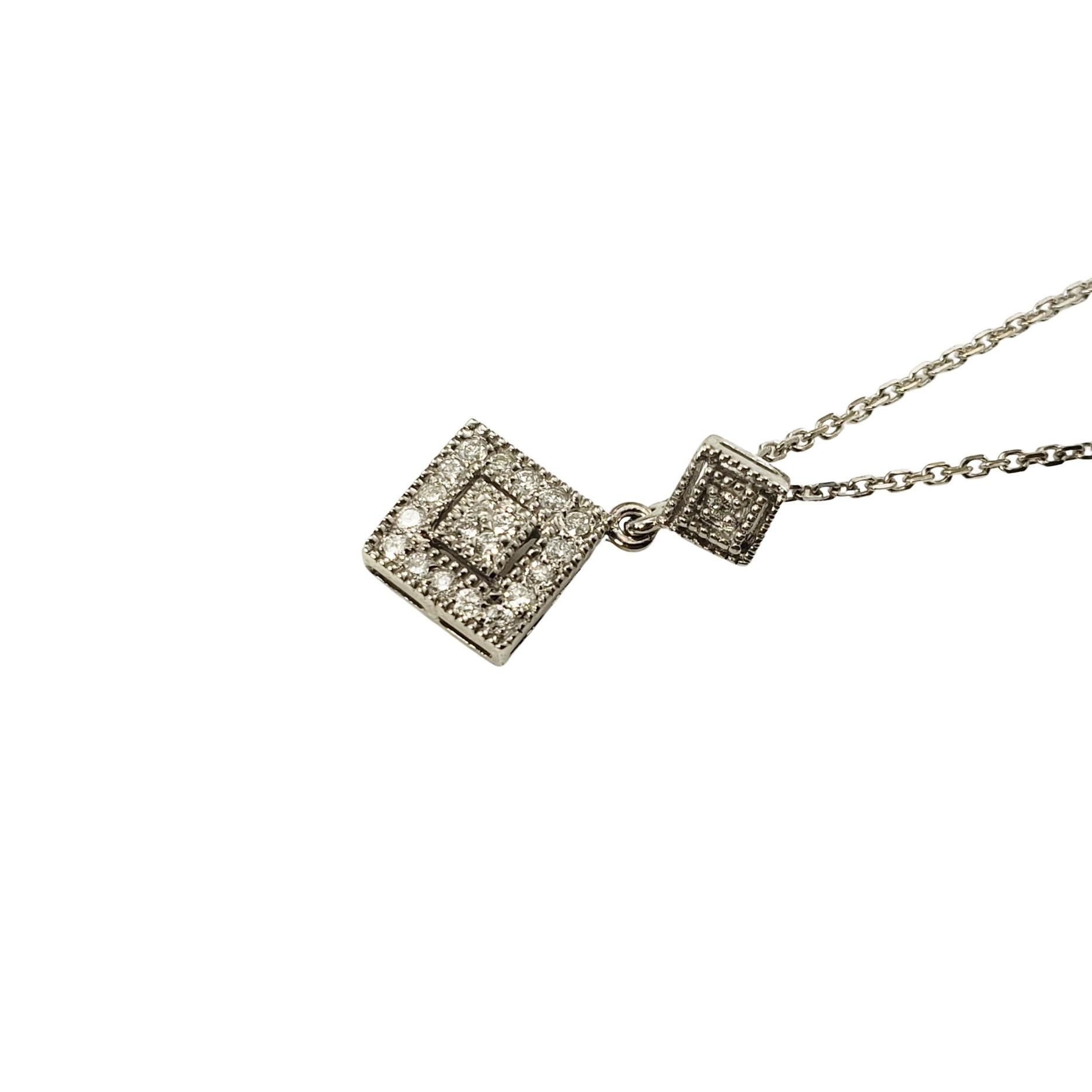 Brilliant Cut 10/14 Karat White Gold and Diamond Pendant Necklace For Sale