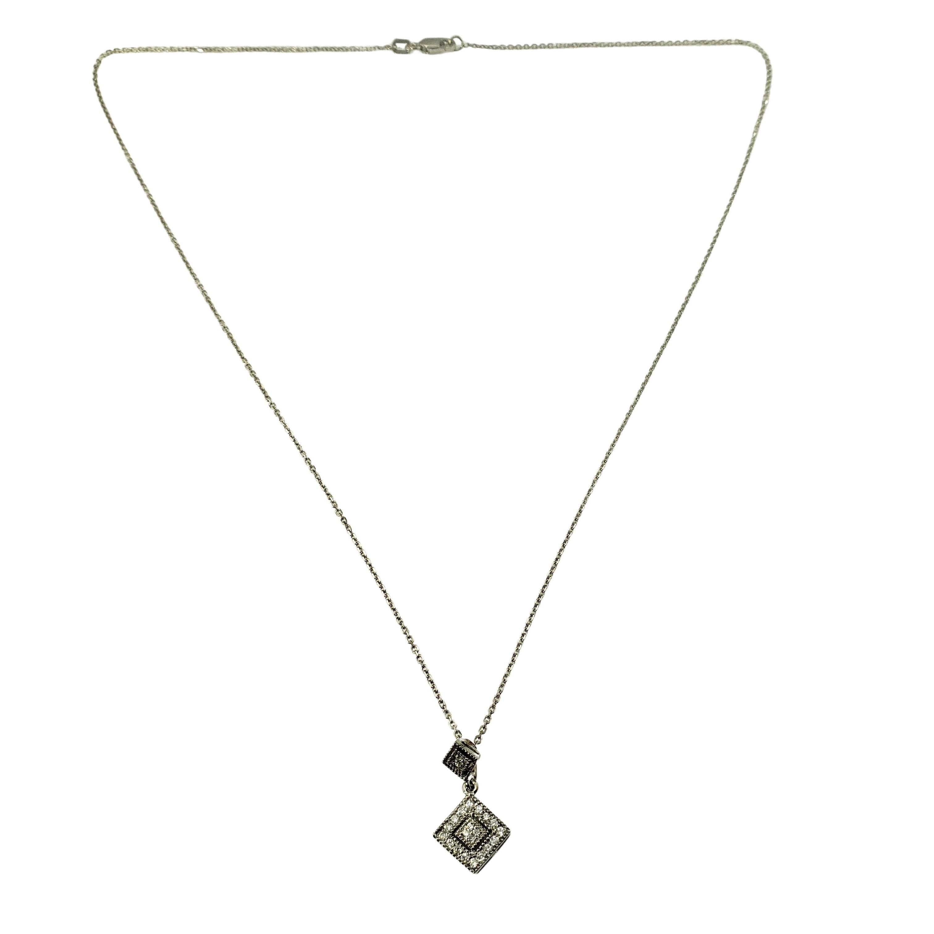Women's or Men's 10/14 Karat White Gold and Diamond Pendant Necklace For Sale