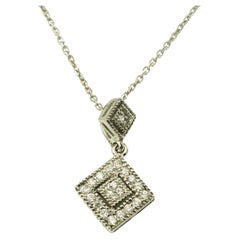 Vintage 10/14 Karat White Gold and Diamond Pendant Necklace