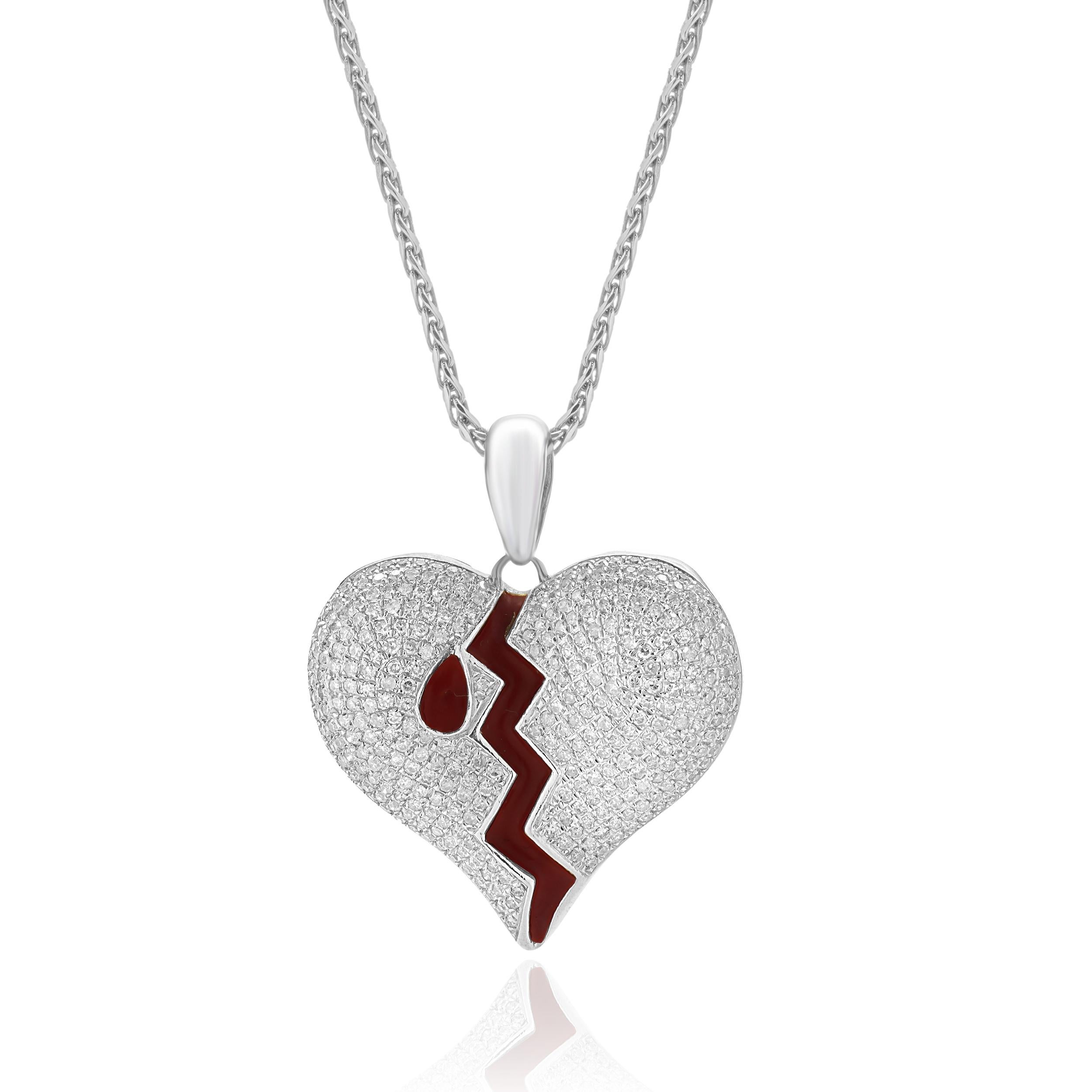 Designer: personalizzato
Materiale: Oro bianco 10K
Diamanti: 335 diamanti rotondi taglio brillante = 1.00cttw
Colore: H
Chiarezza: SI2-I1
Dimensioni: la collana misura 15.5 pollici di lunghezza
Peso: 10.25 grammi

