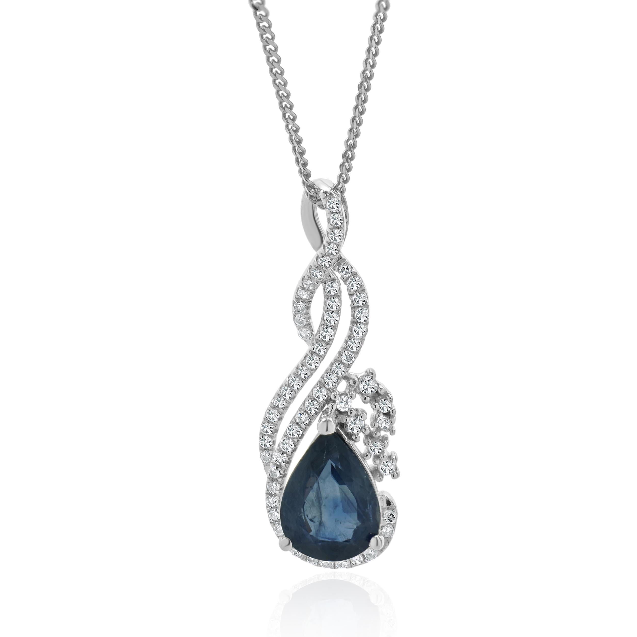 Designer: personalizzato
Materiale: Oro bianco 10/14 carati
Diamante: 62 taglio rotondo = 0,25cttw
Colore: H
Chiarezza: I1
Zaffiro: 1 taglio a pera = 2,80ct
Peso: 1.21 grammi

235-966