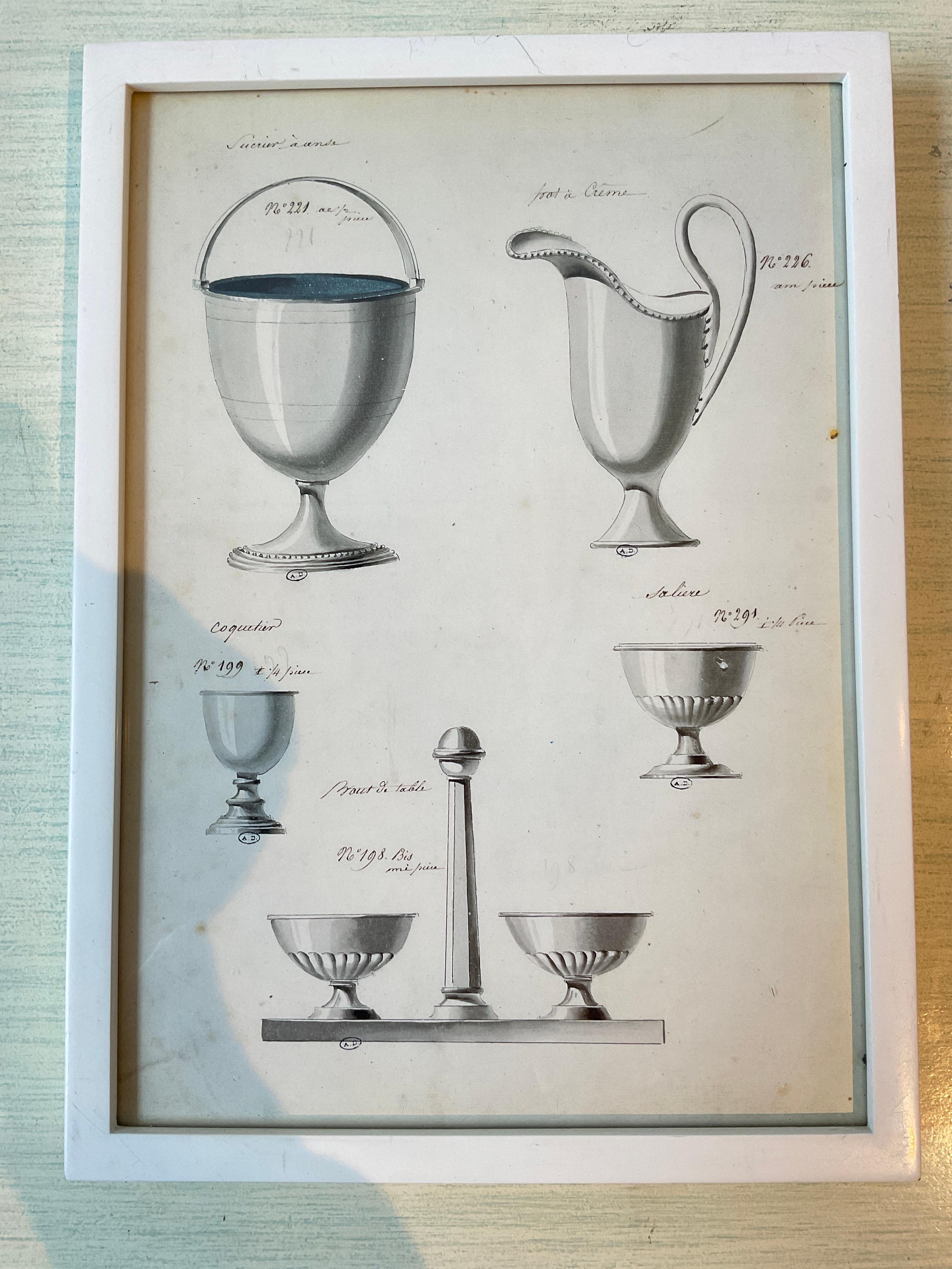 10 1920s Prints Of French Silver Serving Pieces In Good Condition For Sale In Tarrytown, NY