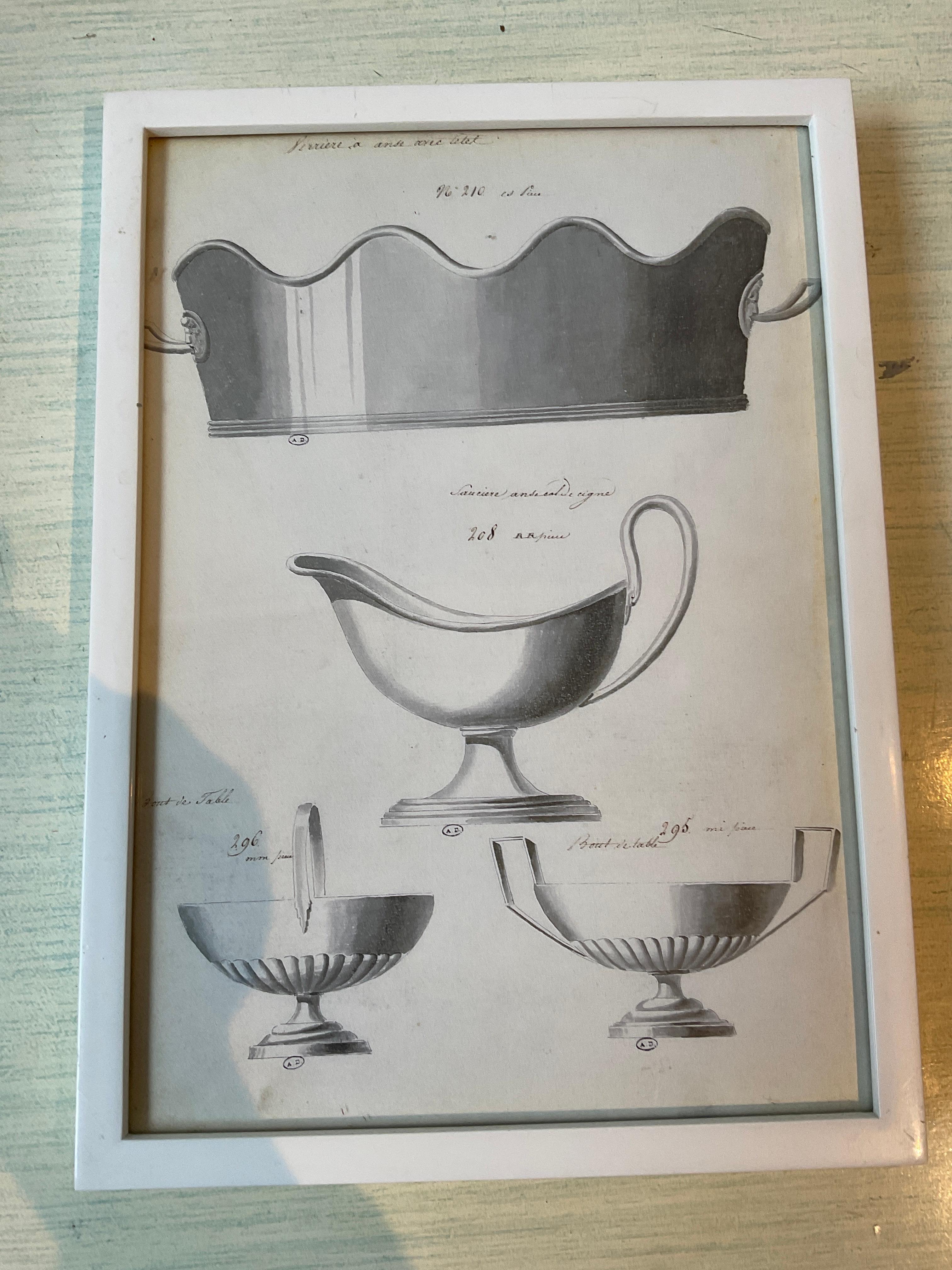 Paper 10 1920s Prints Of French Silver Serving Pieces For Sale