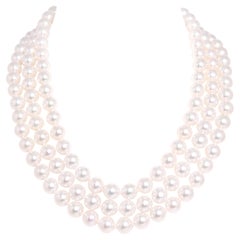 10/9.5mm Triple Pearl Necklace Set Design by Ella Gafter