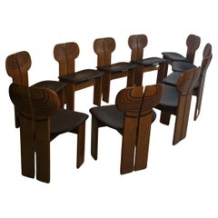 10 Afrika-Stühle, entworfen von Afra & Tobia Scarpa für Maxalto, Serie Artona, 1980er Jahre