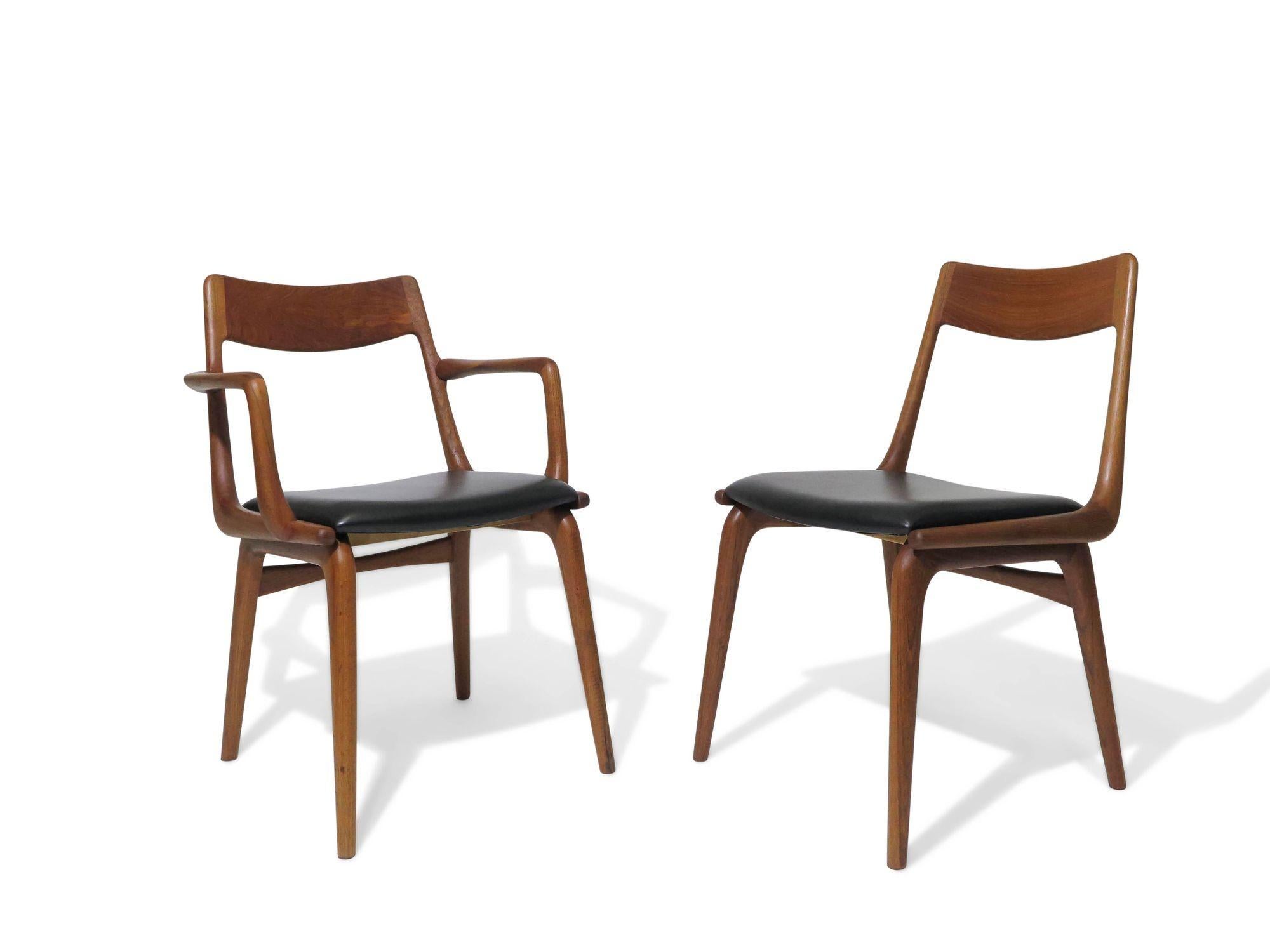 10 Alfred Christensen Boomerang Danish Teak Dining Chairs 4