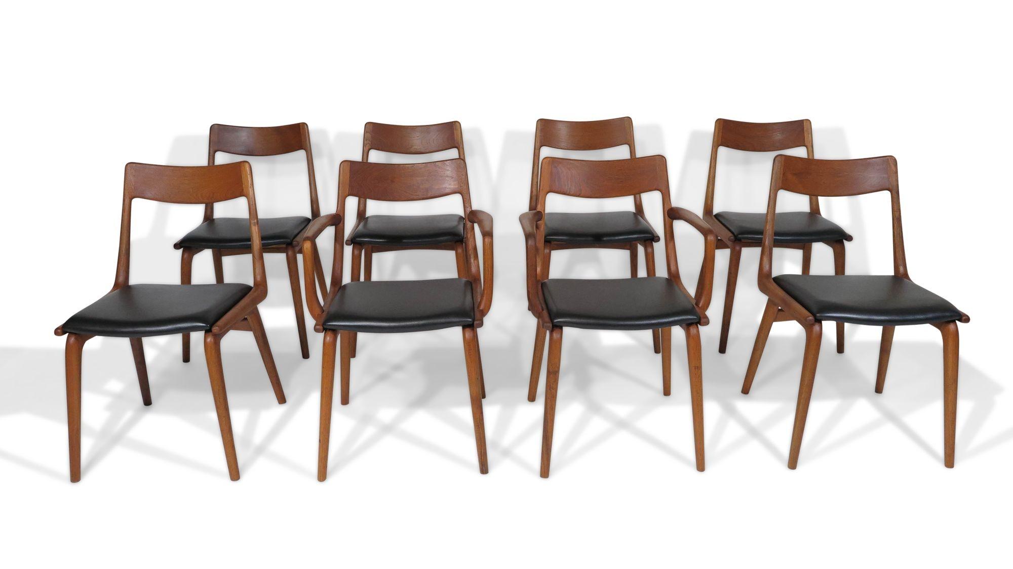 10 Alfred Christensen Boomerang Danish Teak Dining Chairs 5