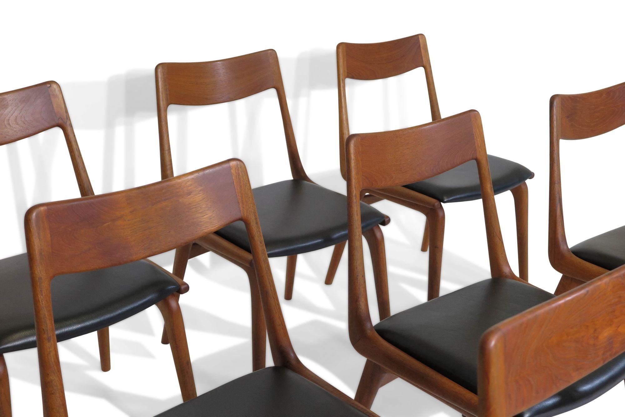 10 Alfred Christensen Boomerang Danish Teak Dining Chairs 6