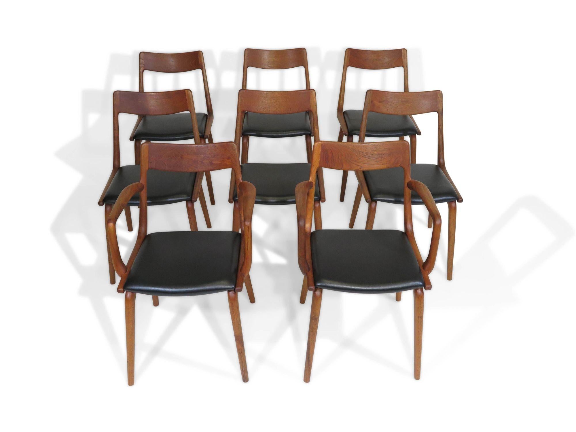 10 Alfred Christensen Boomerang Danish Teak Dining Chairs 7
