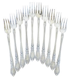 10 Alvin Sterling Silver 925 Prince Eugene Cocktail Oyster Forks Flatware P