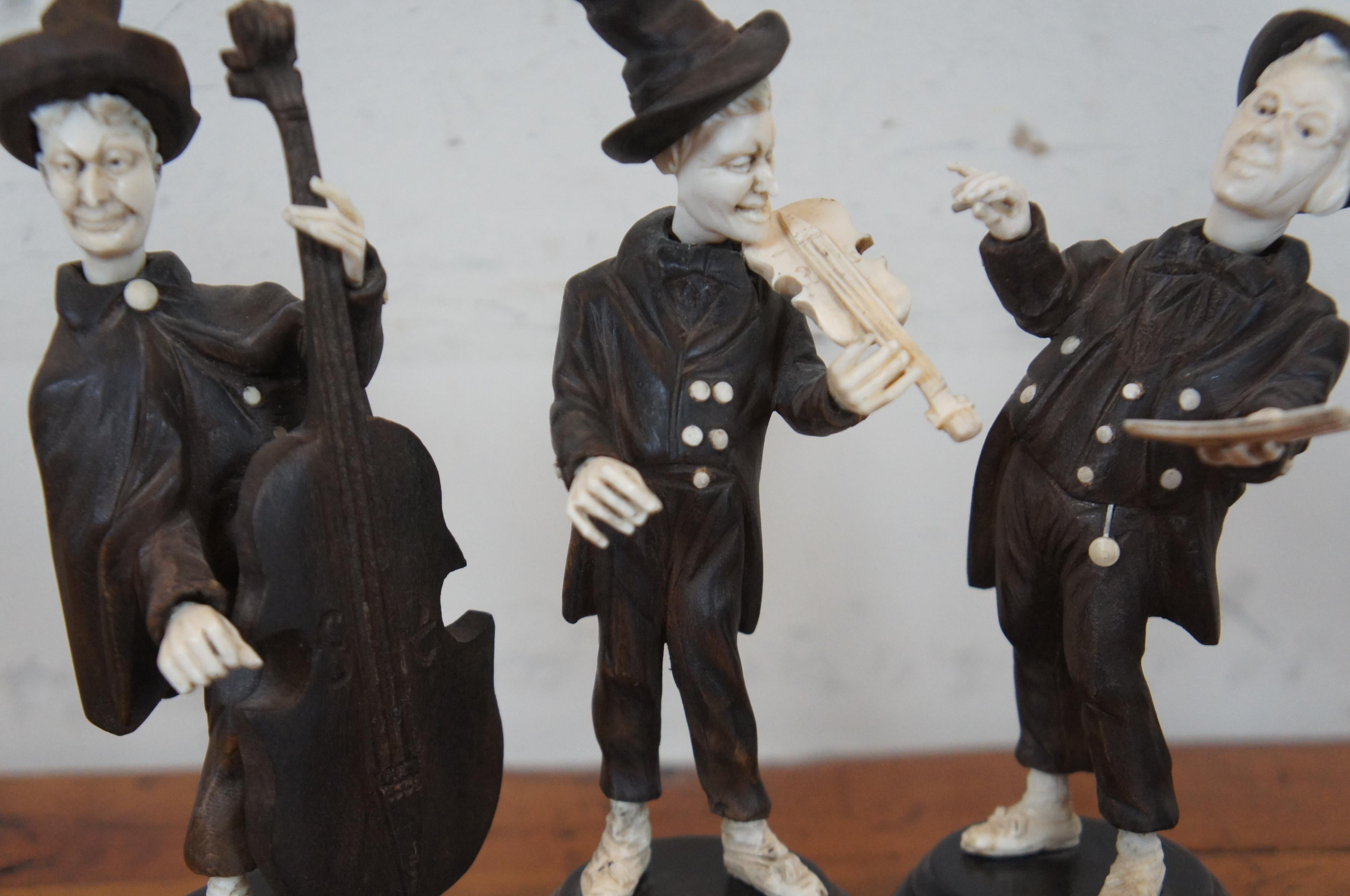 10 Antique 19th Century German Folk Carved Wood Musician Figurines 3
