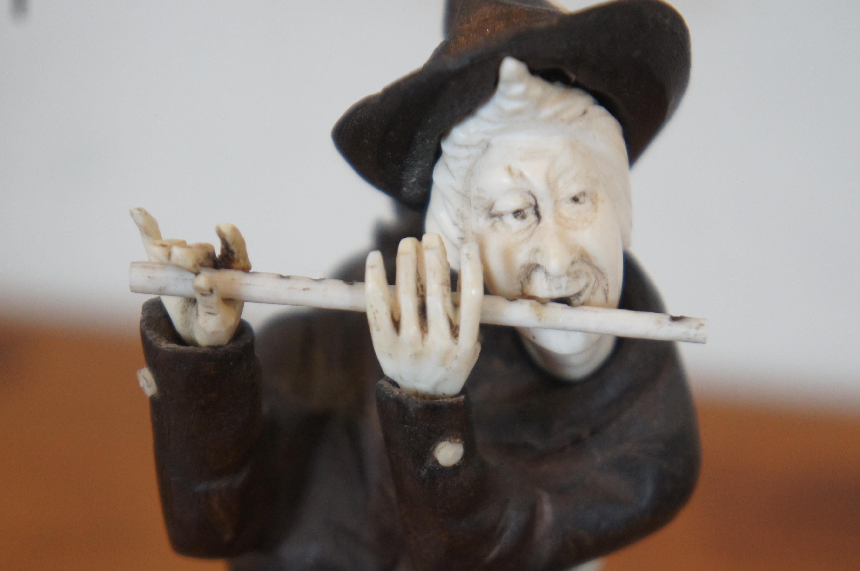 10 Antique 19th Century German Folk Carved Wood Musician Figurines 5