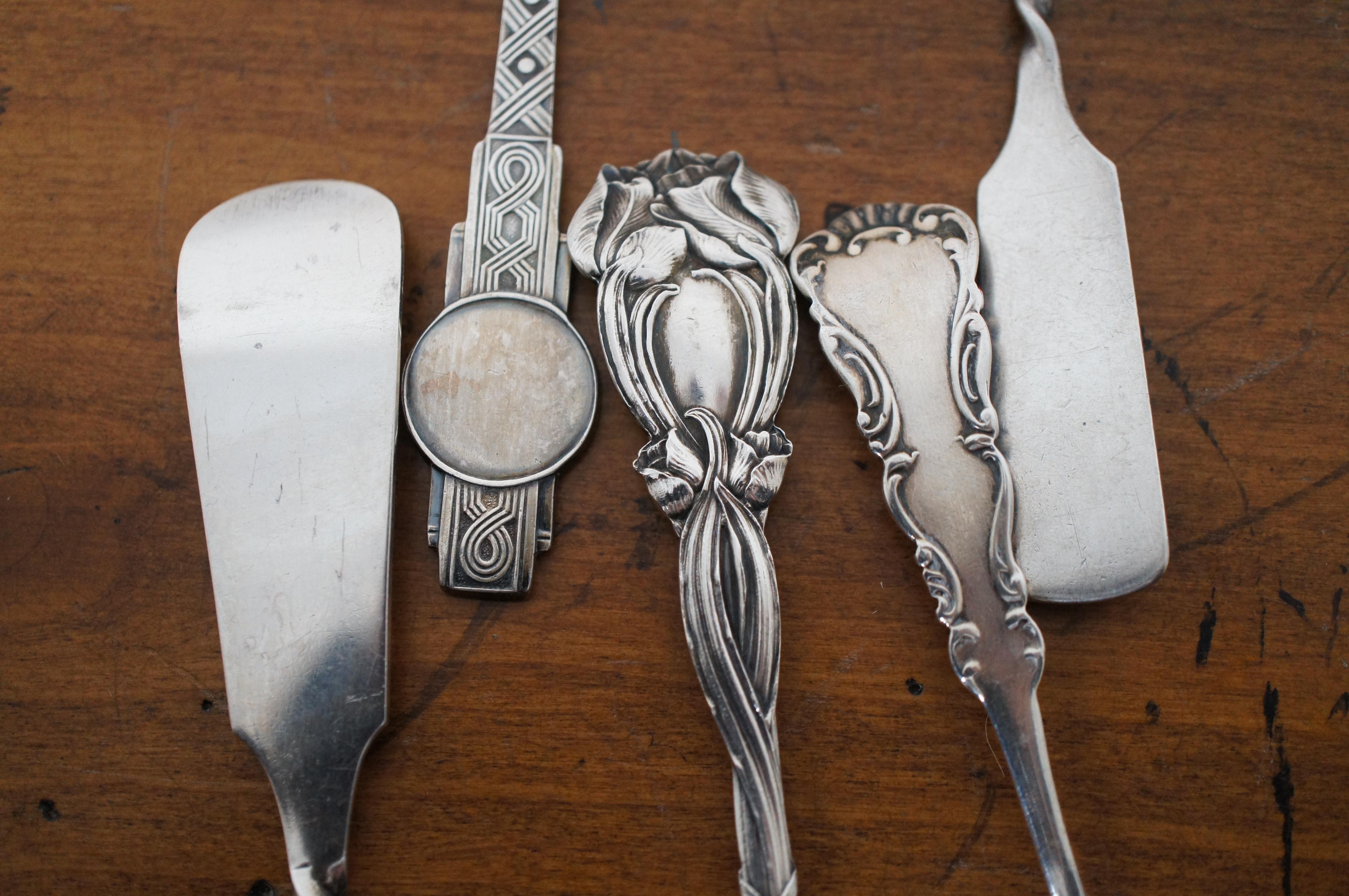 10 Antique Assorted Sterling Silver Twisted Scalloped Serving Spoons 184g For Sale 6