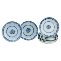 Table n°10 en porcelaine chinoise ancienne Yongzheng/Qianlong Kraak bleu et blanc 18e siècle