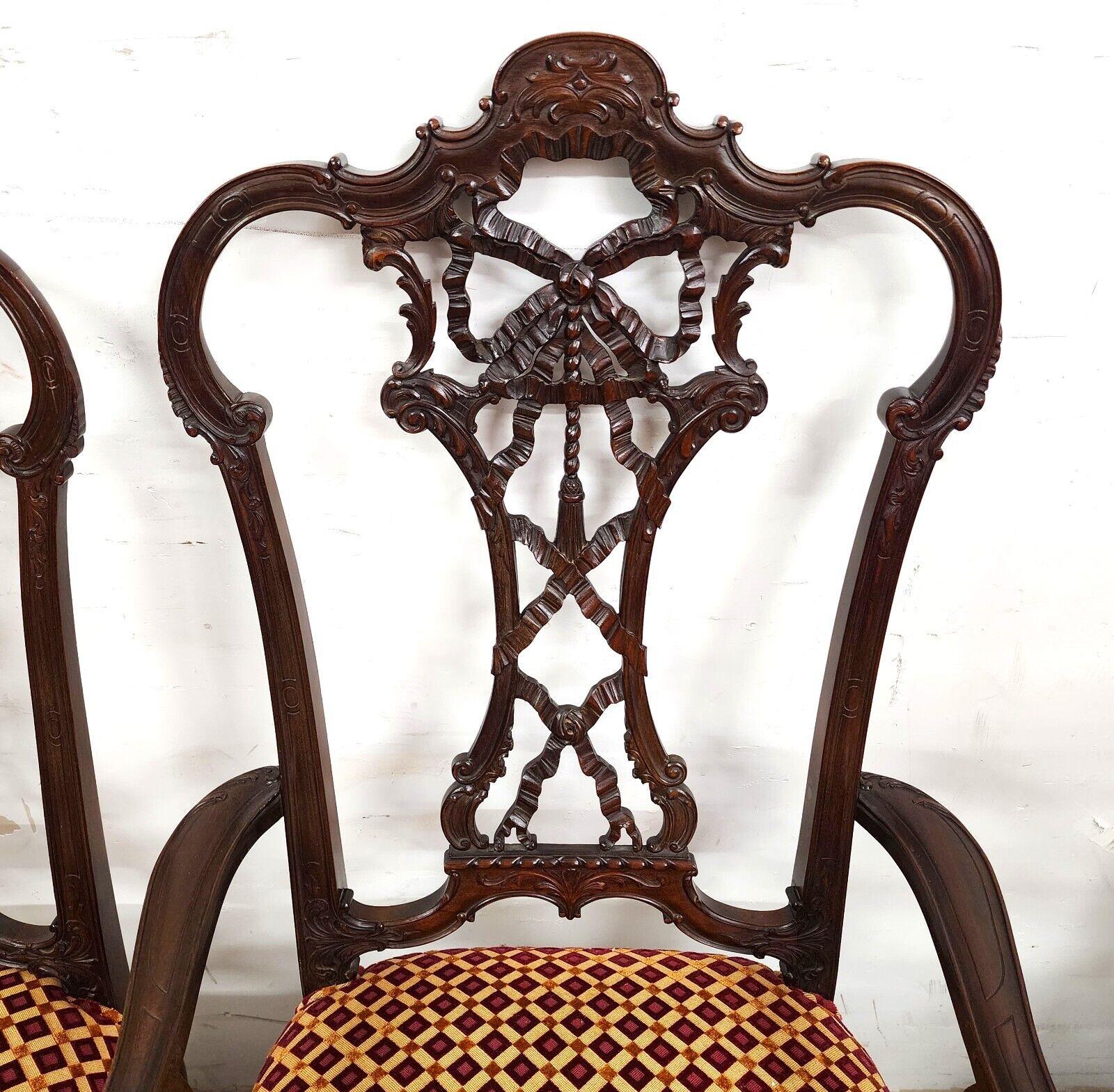 XIXe siècle 10 chaises de salle à manger Chippendale anciennes en acajou, présentées dans le magazine Forbes en vente