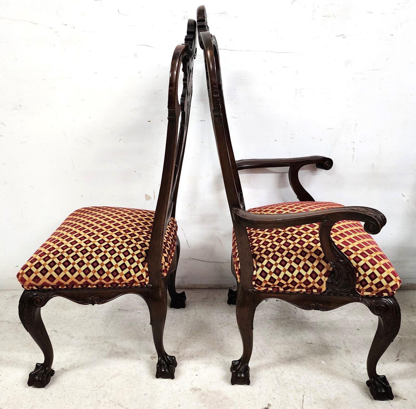 10 Antique Chippendale Dining Chairs Mahogany as Featured in Forbes Magazine For Sale 1
