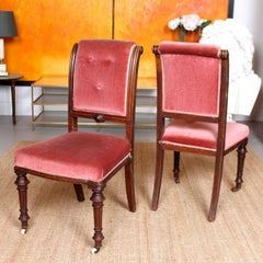 10 Antique Dining Chairs Mahogany 19th Century Victorian Pink Plum