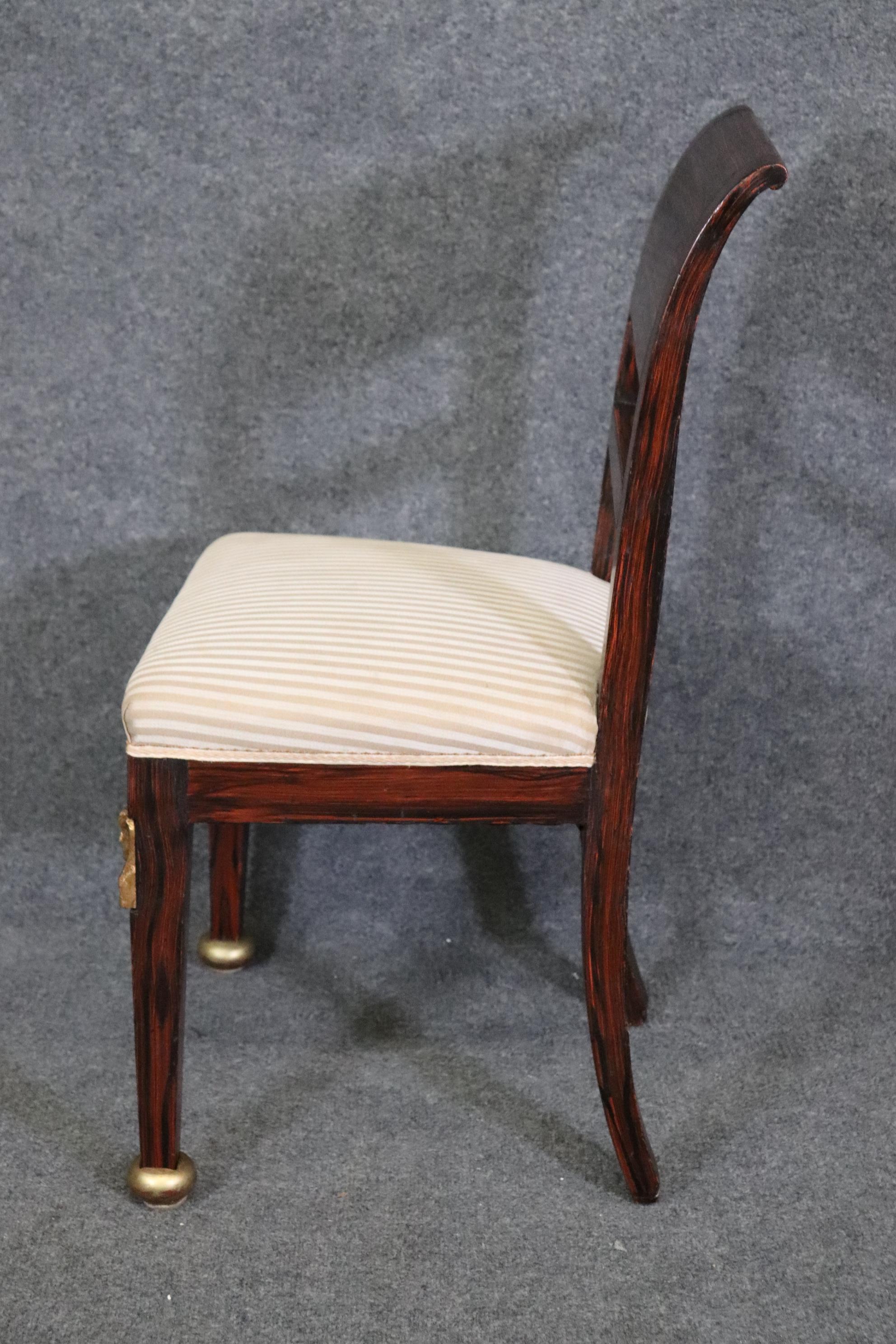 10 Antique French Empire Style Rosewood Dining Chairs, Side Chairs In Good Condition For Sale In Swedesboro, NJ