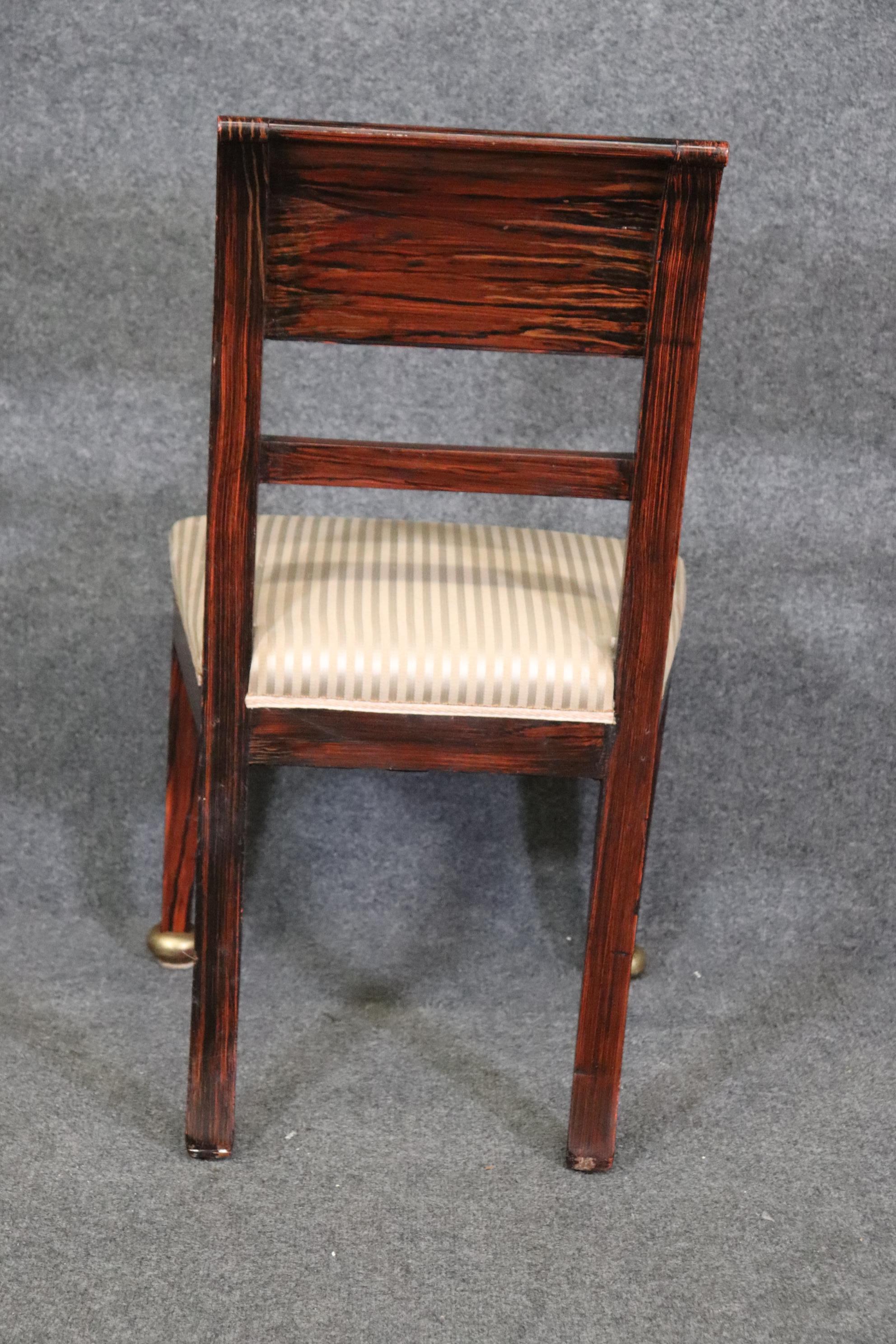 19th Century 10 Antique French Empire Style Rosewood Dining Chairs, Side Chairs For Sale